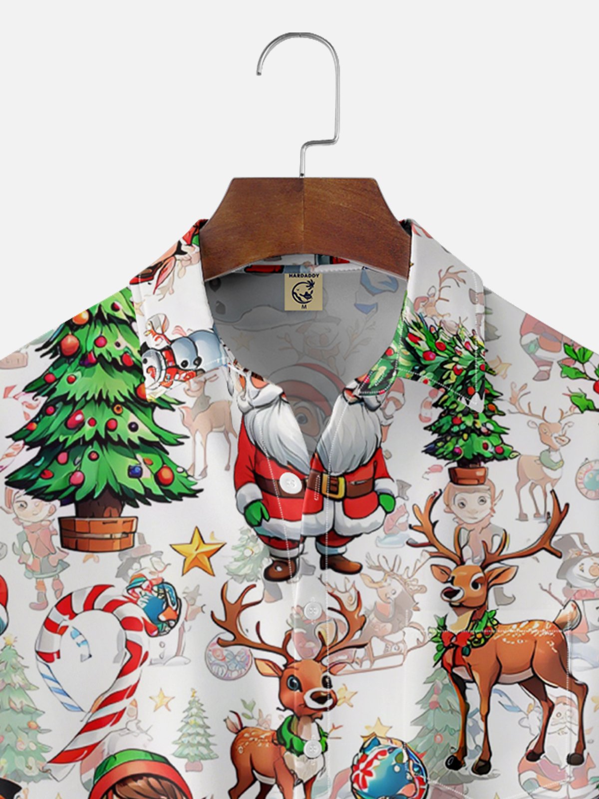 Moisture-Wicking Christmas Elf Christmas Tree Elk Chest Pocket Hawaiian Shirt