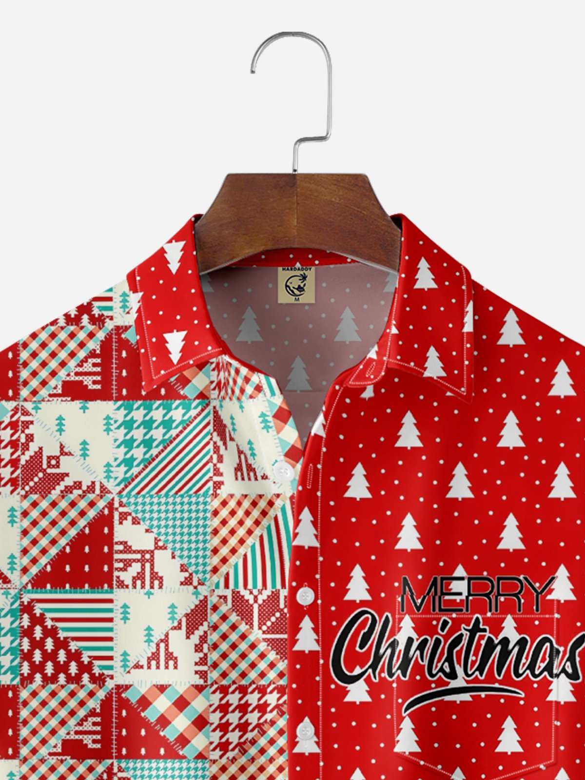 Moisture Wicking Christmas Chest Pocket Hawaiian Shirt