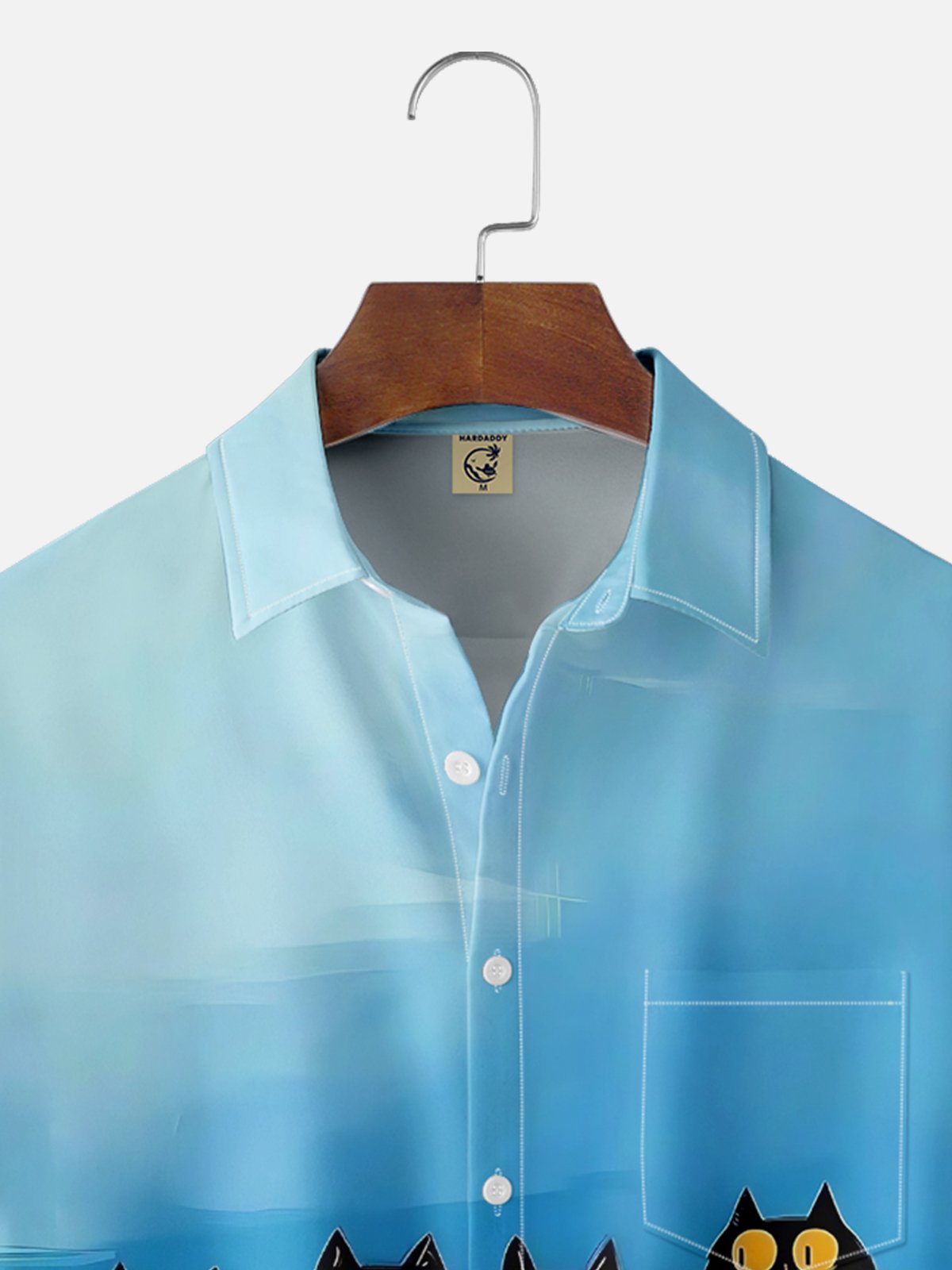 Moisture-wicking Cats Chest Pocket Casual Shirt