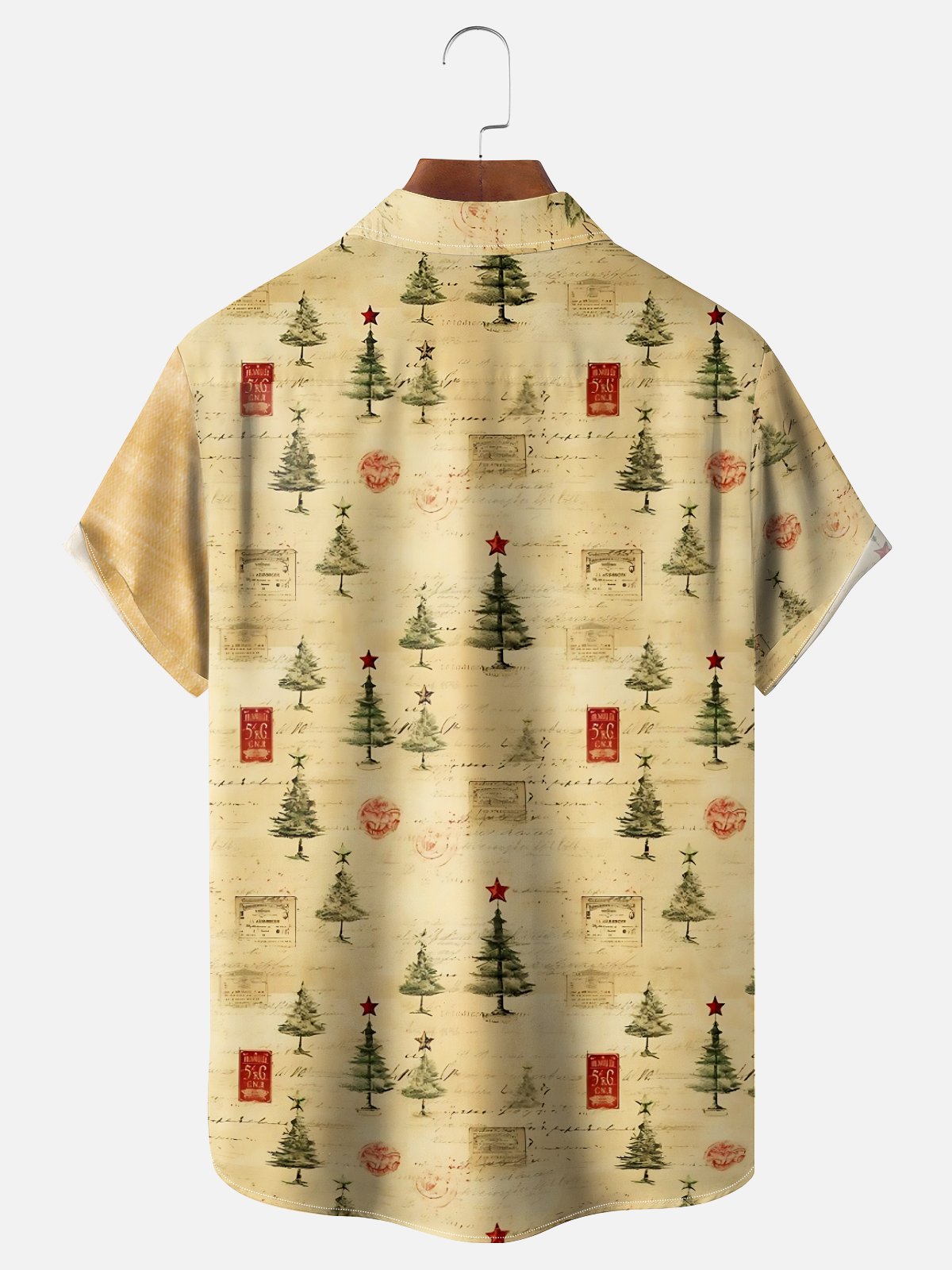 Moisture Wicking Merry Christmas Chest Pocket Hawaiian Shirt