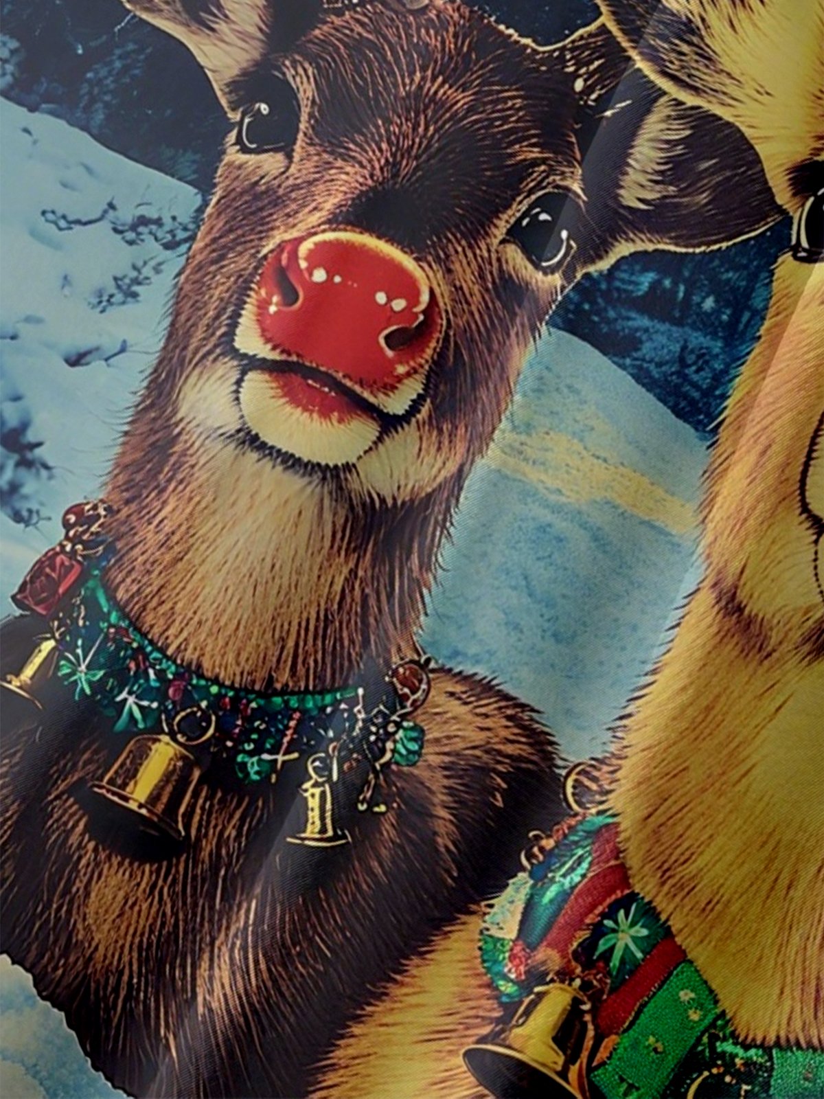 Moisture-wicking Red-nosed Reindeer Chest Pocket Holiday Shirt