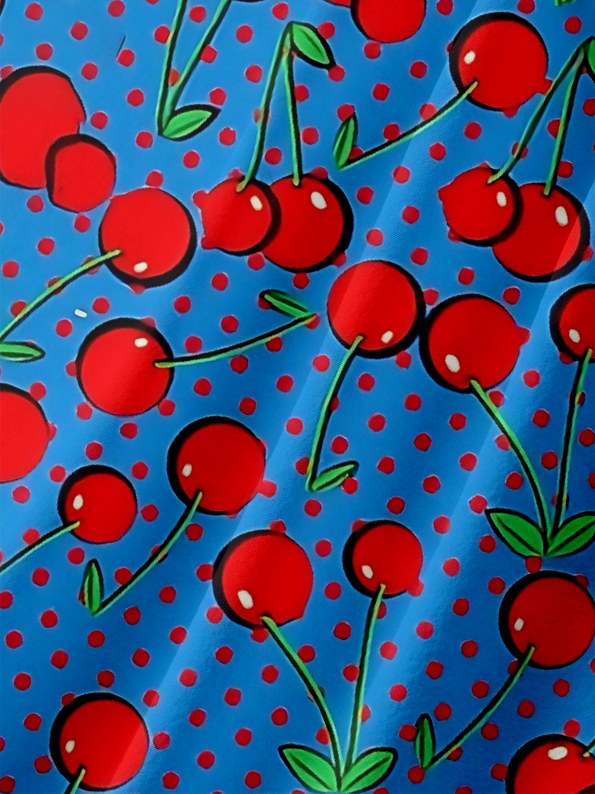 Moisture-wicking Cherry Chest Pocket Hawaiian Shirt