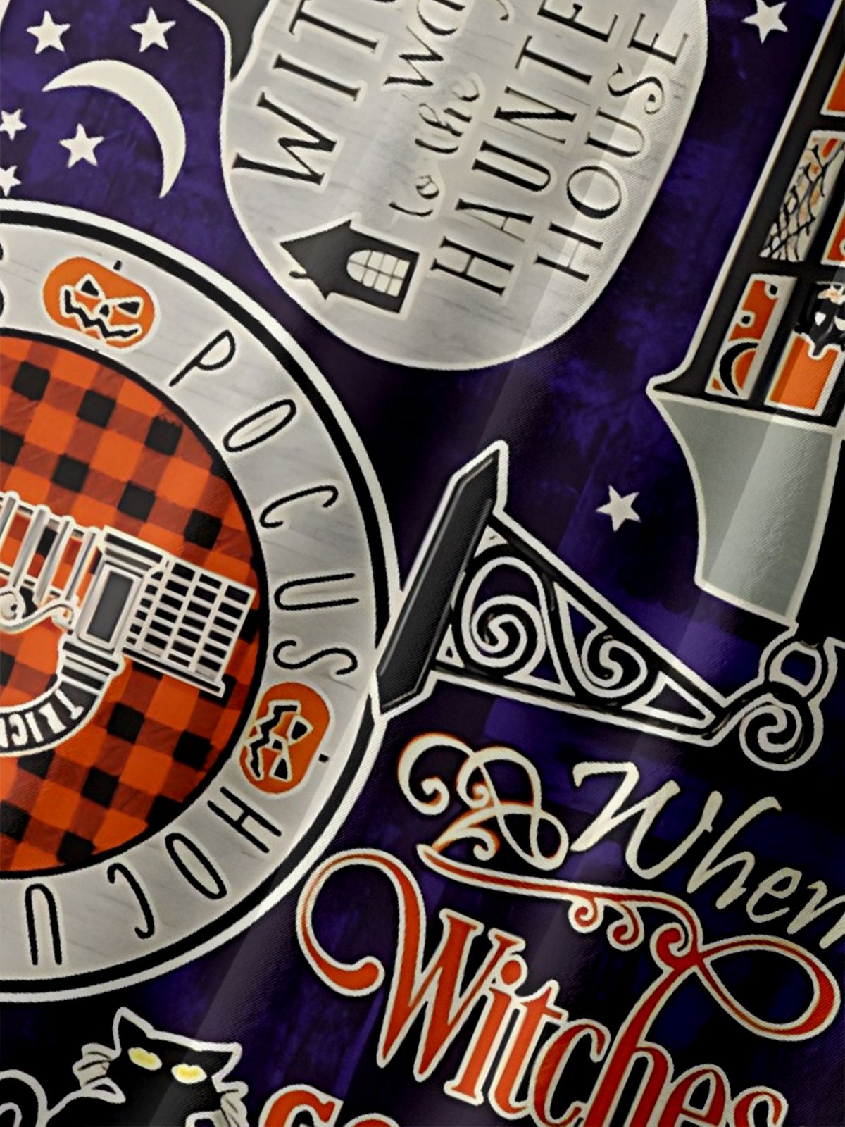 Moisture Wicking Halloween Witch Castle Chest Pocket Hawaiian Shirt