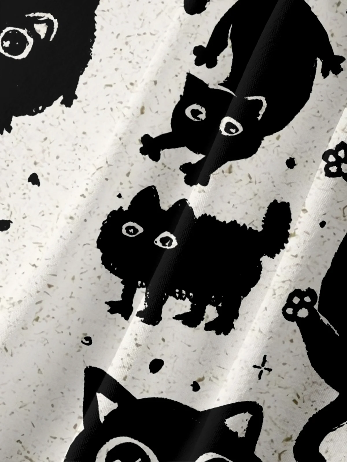 Hardaddy X Eduely Moisture-wicking Cat Cartoon Chest Pocket Hawalian Shirt