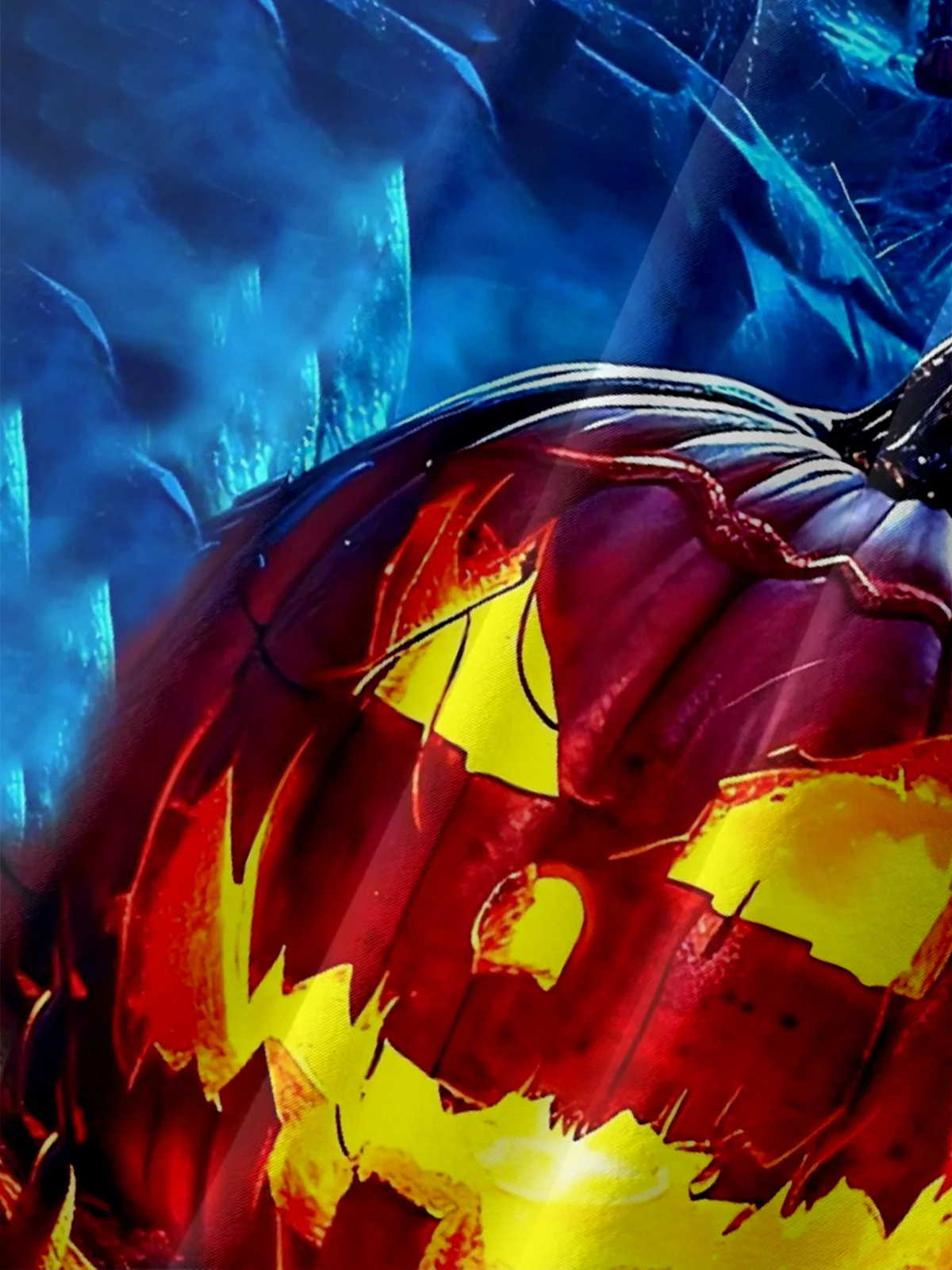 Moisture-wicking Halloween Pumpkin Castle Fun Chest Pocket Casual Shirt