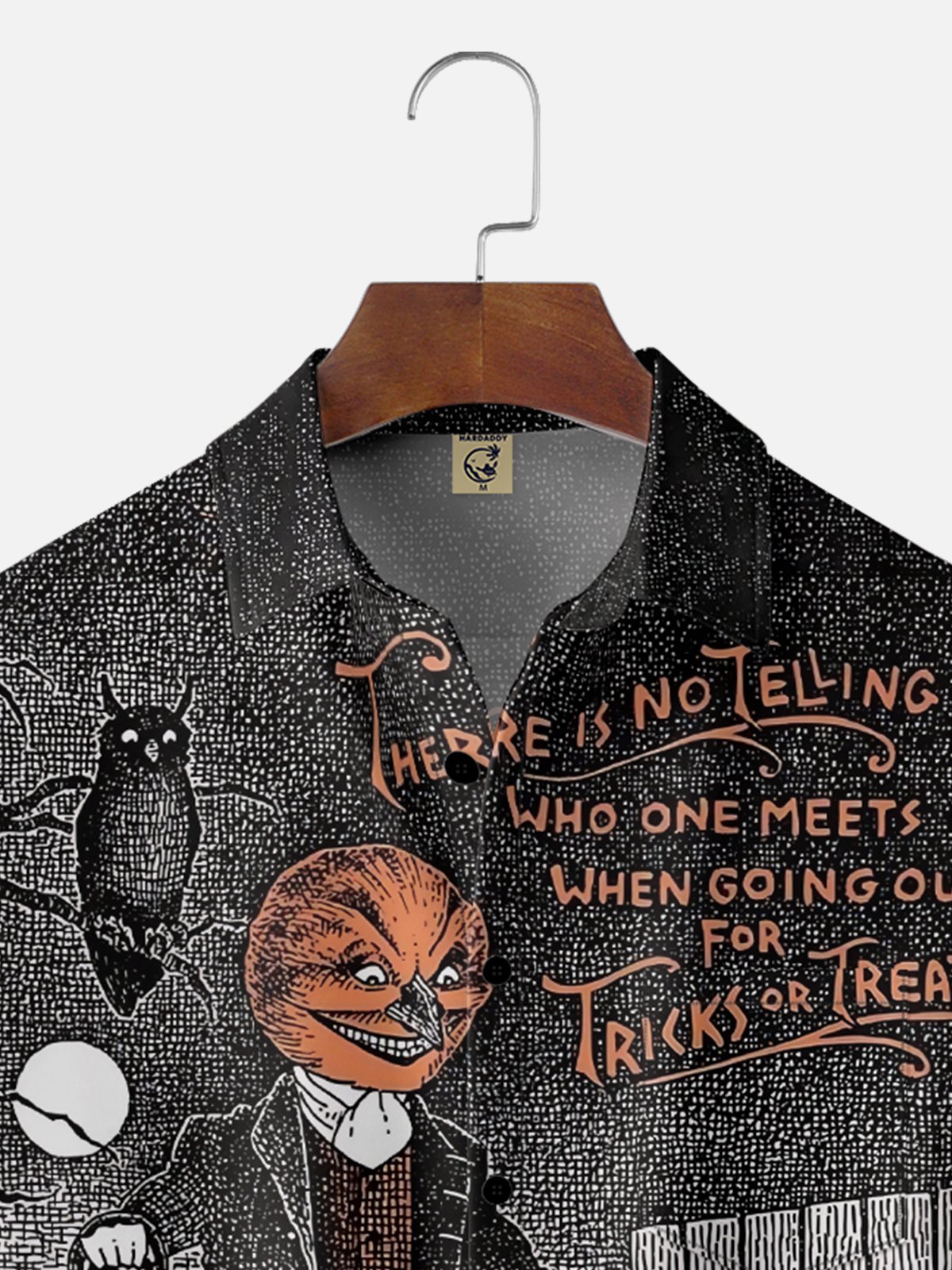 Moisture Wicking Halloween Pumpkin Ghost Chest Pocket Hawaiian Shirt