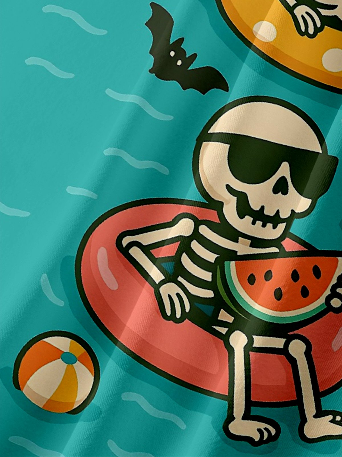 Moisture-wicking Halloween Skull Chest Pocket Casual Shirt