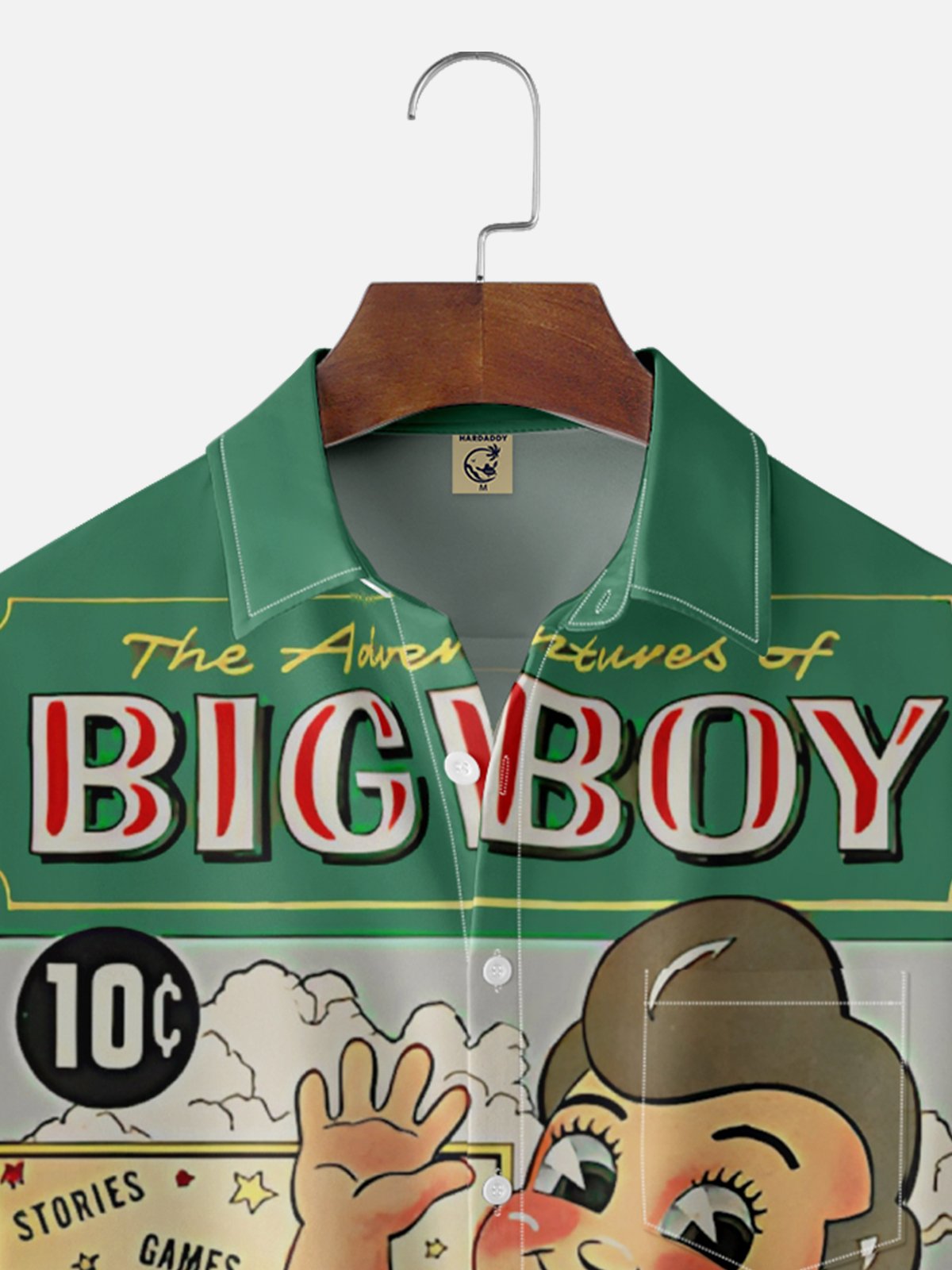 Moisture-wicking Cartoon Chest Pocket Casual Shirt