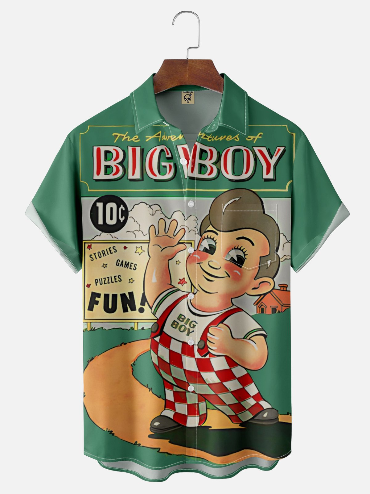 Moisture-wicking Cartoon Chest Pocket Casual Shirt