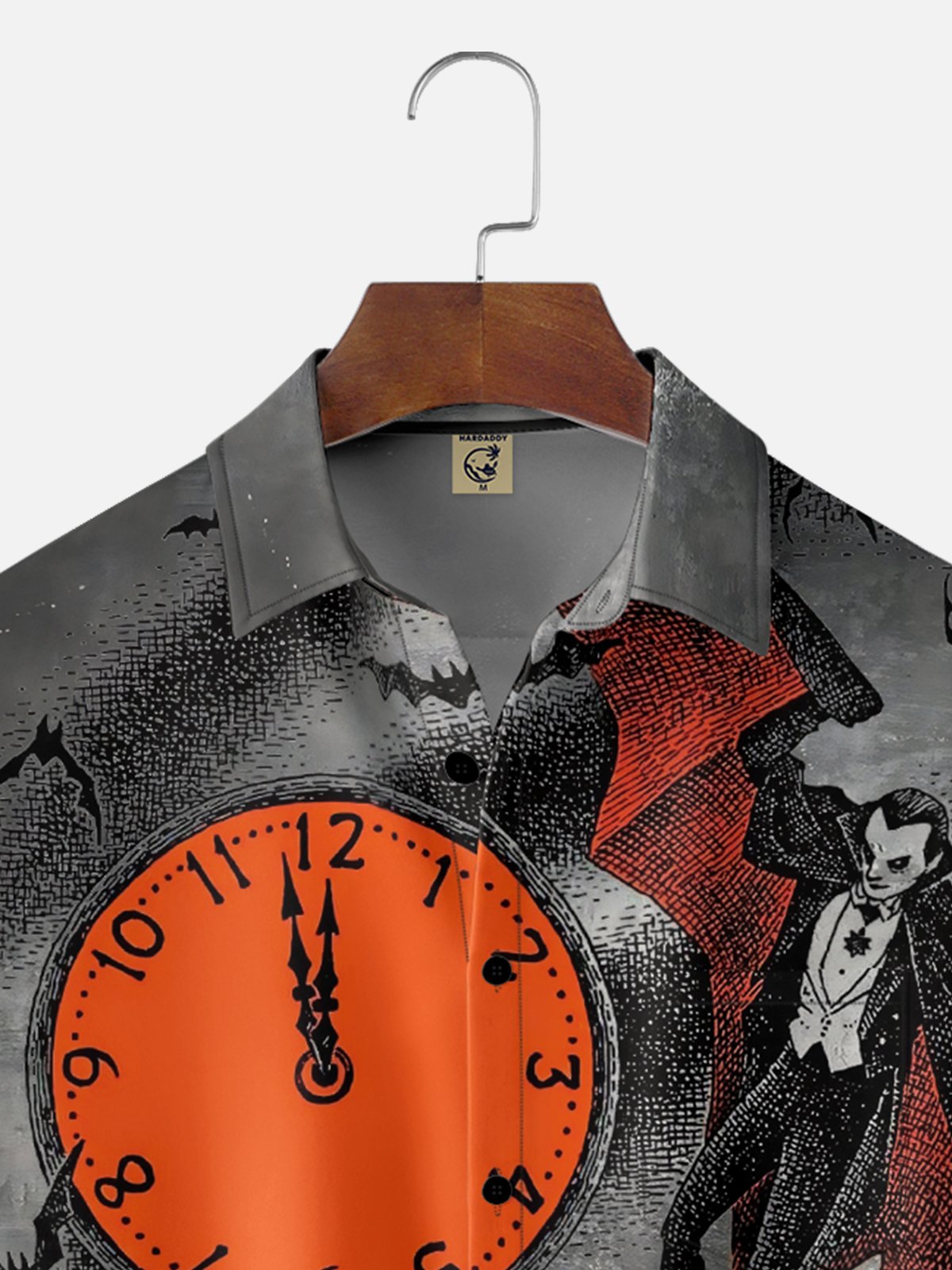 Moisture Wicking 12 O'Clock Monster Haunted Chest Pocket Hawaiian Shirt