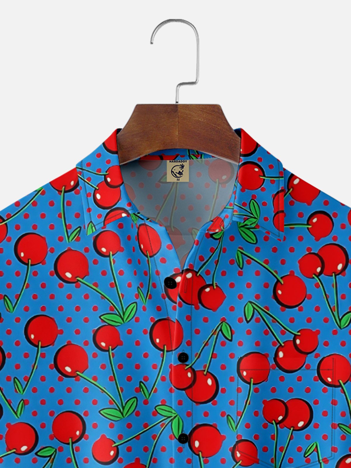 Moisture-wicking Cherry Chest Pocket Hawaiian Shirt