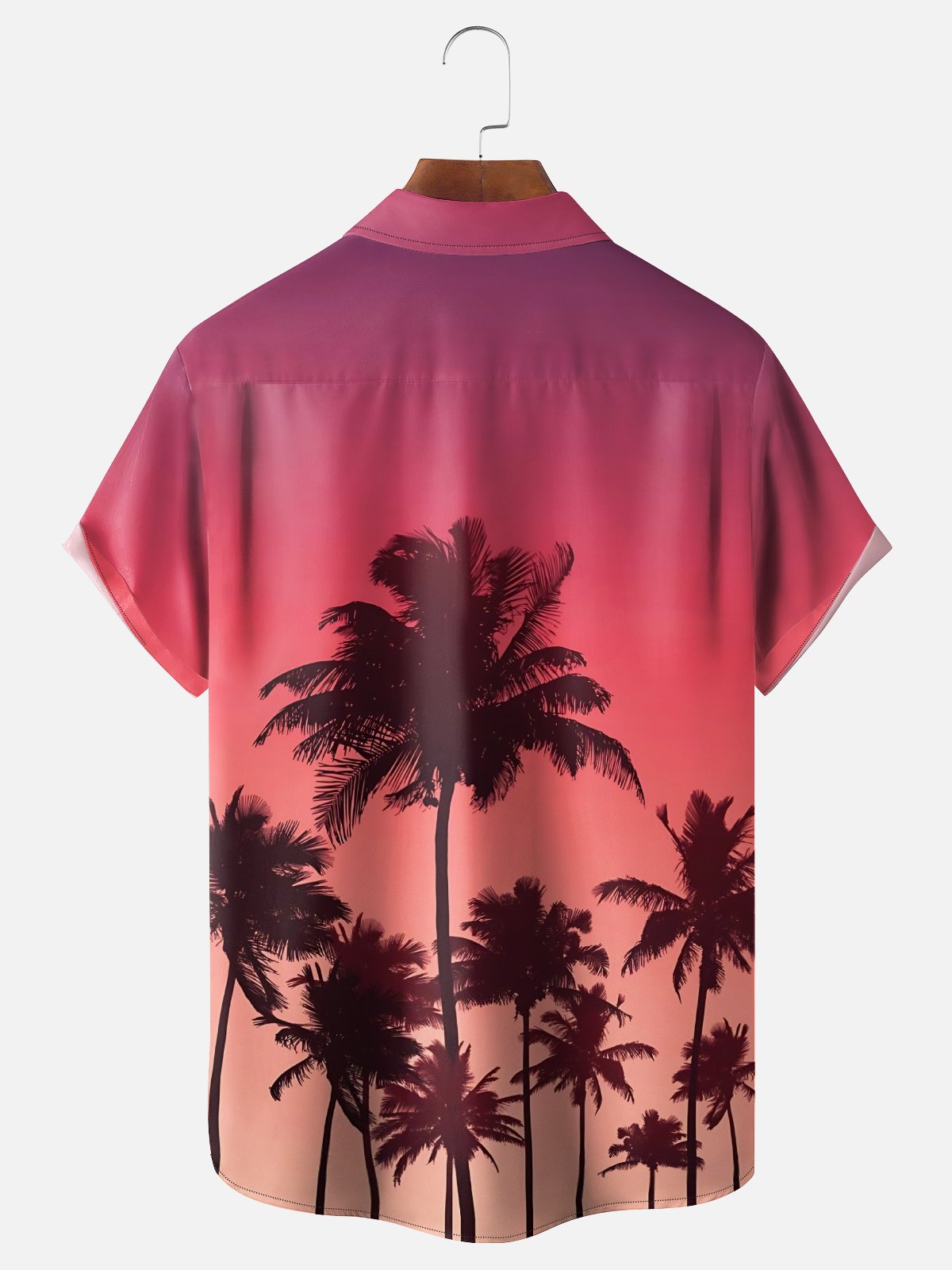 Moisture-wicking Palm Tree Chest Pocket Hawaiian Shirt
