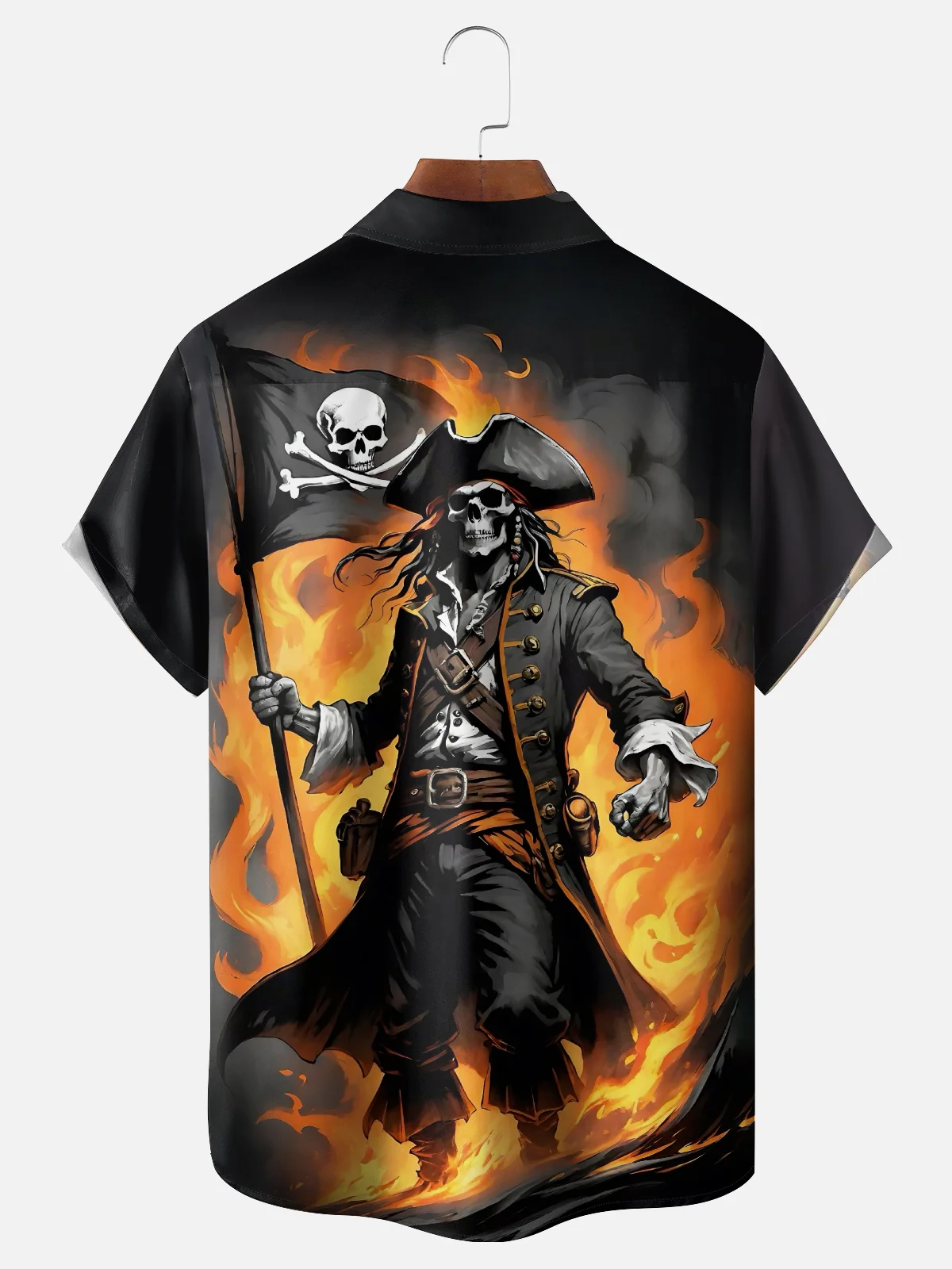 Moisture-wicking Viking Pirate Chest Pocket Hawaiian Shirt