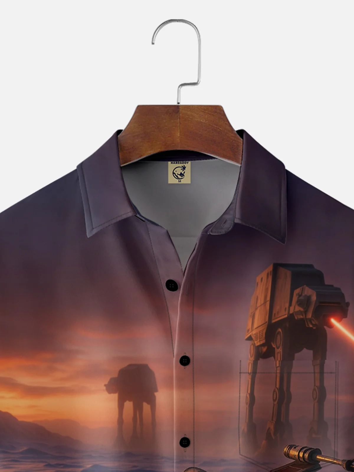 Moisture-wicking Star Spaceship Planets Chest Pocket Casual Shirt