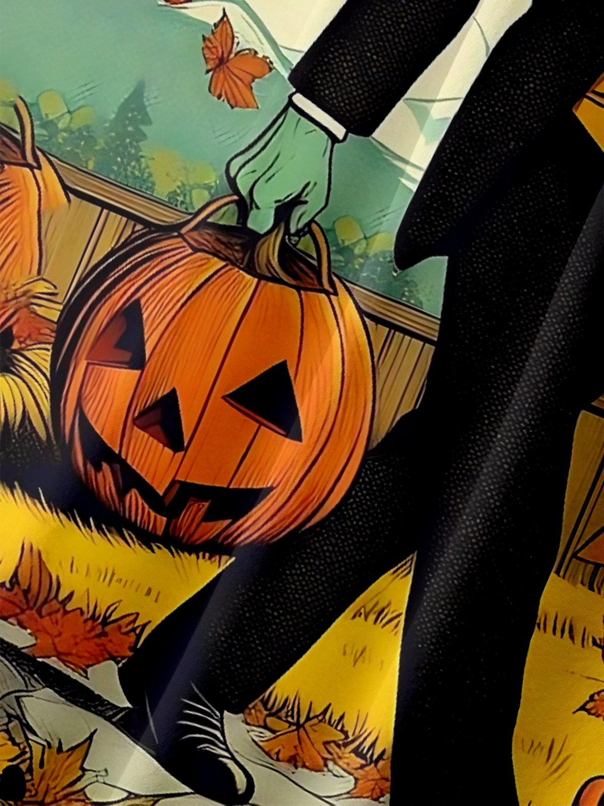 Moisture-wicking Halloween Chest Pocket Casual Shirt
