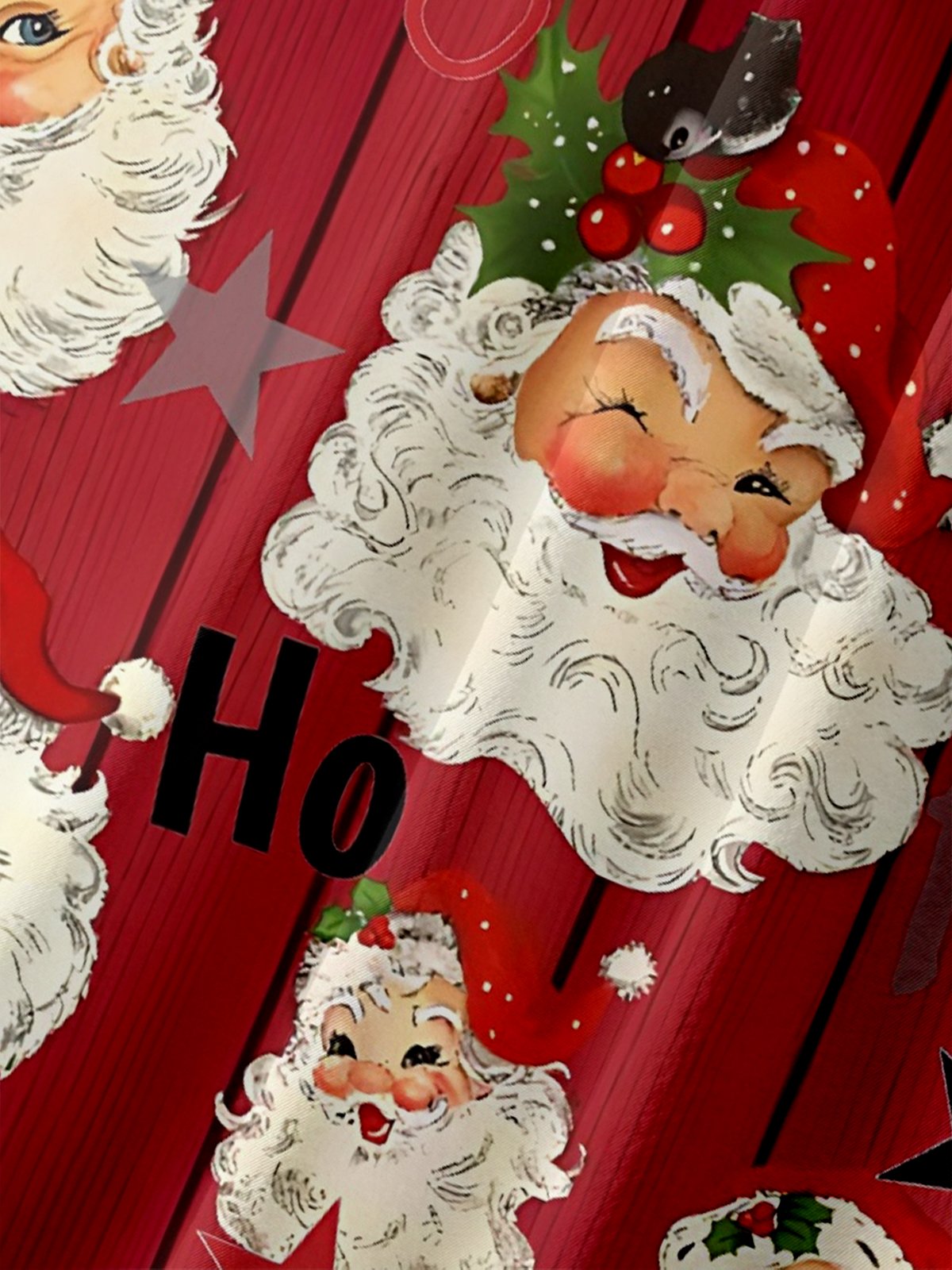 Moisture Wicking Christmas Santa HO Chest Pocket Hawaiian Shirt