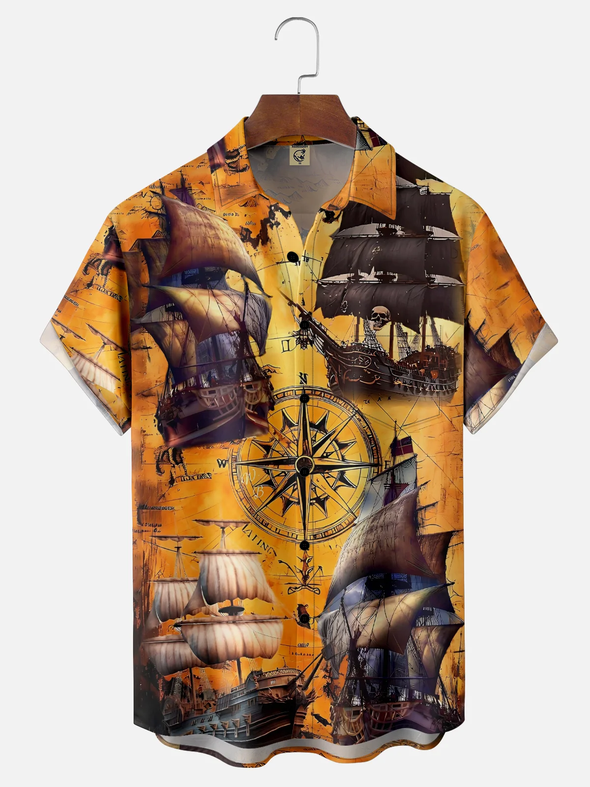 Moisture-wicking Columbus Day Sailing Boat Chest Pocket Casual Shirt