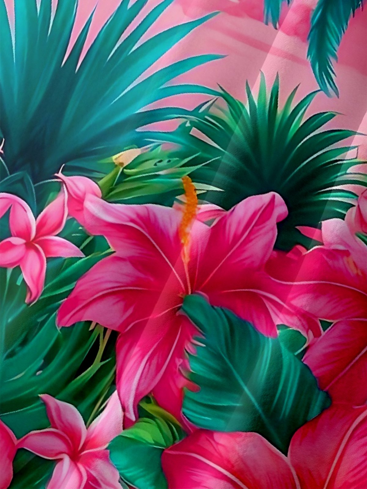 Moisture-wicking Palm Tree Chest Pocket Hawaiian Shirt