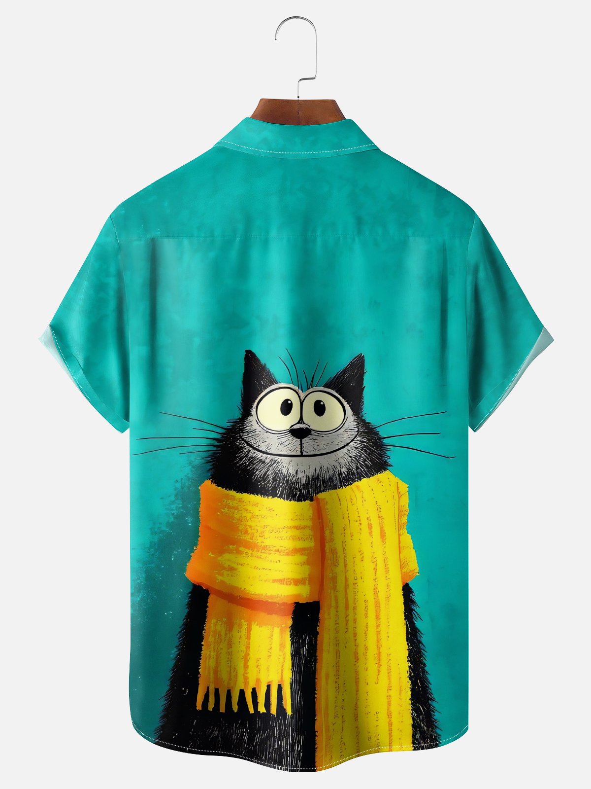 Moisture-wicking Cat Chest Pocket Casual Shirt