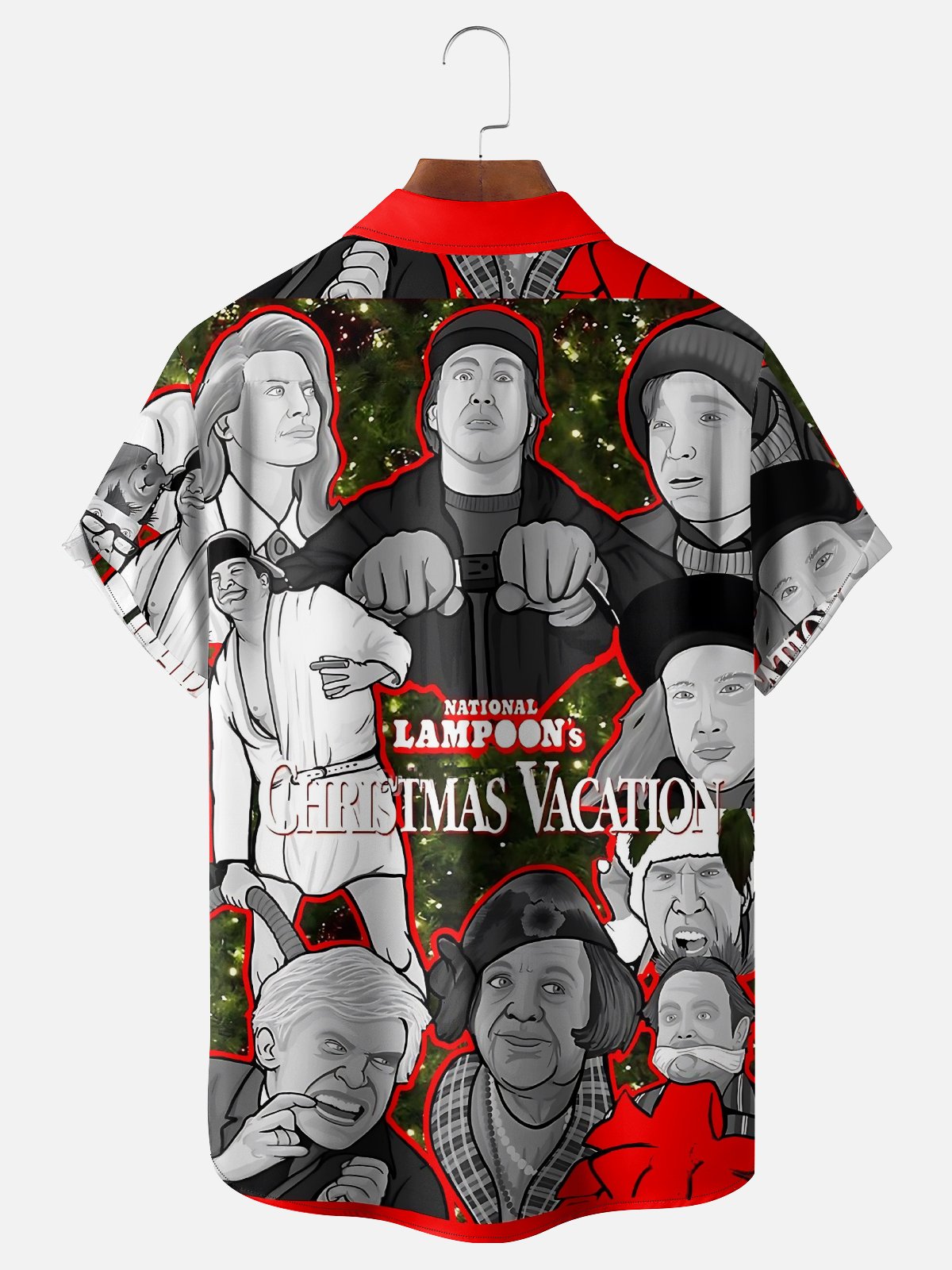 Moisture-wicking Christmas "GRISWOLD" Funny Ugly Chest Pocket Casual Shirt
