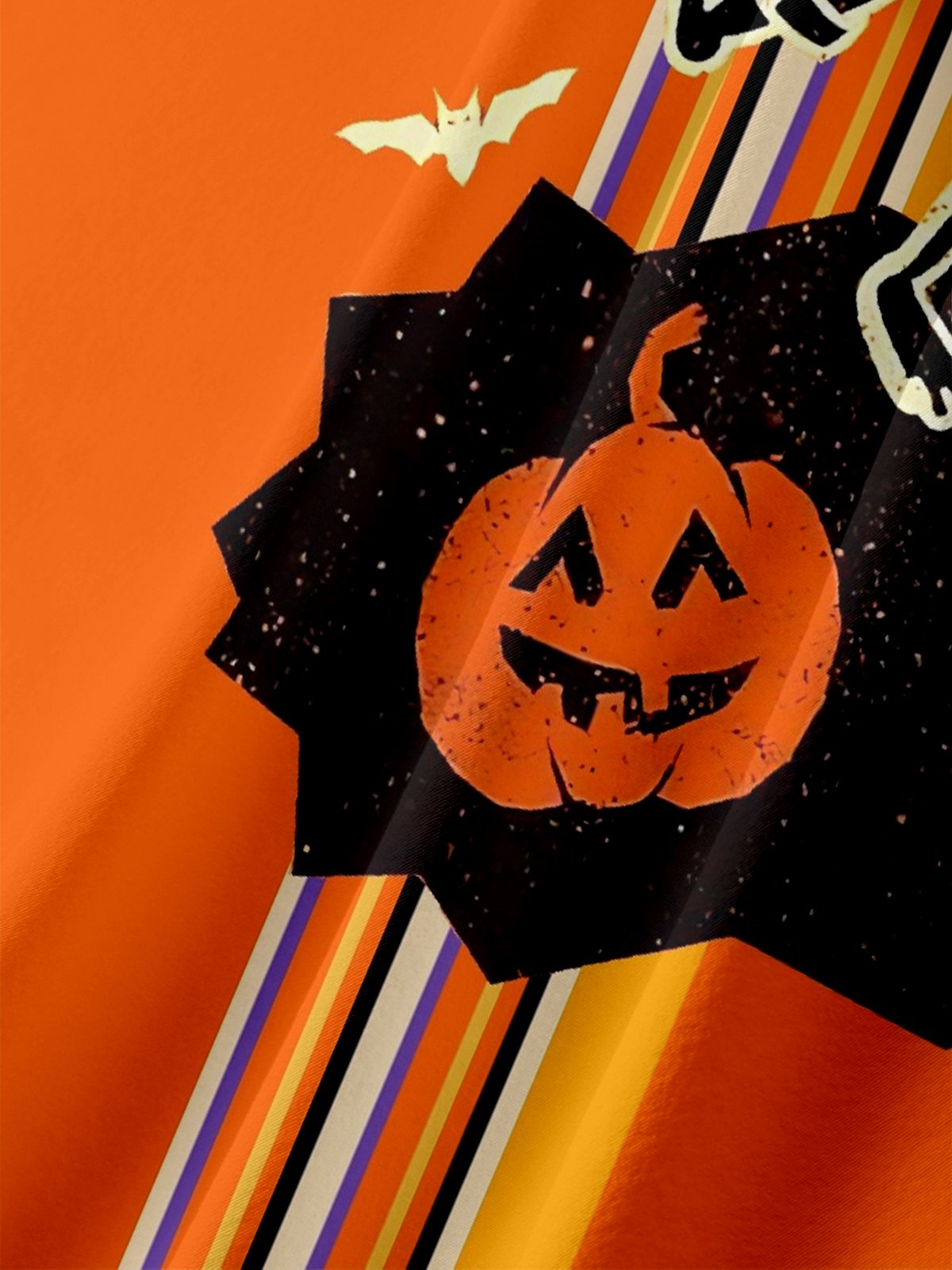 Moisture Wicking Halloween Pumpkin Ghost Chest Pocket Hawaiian Shirt