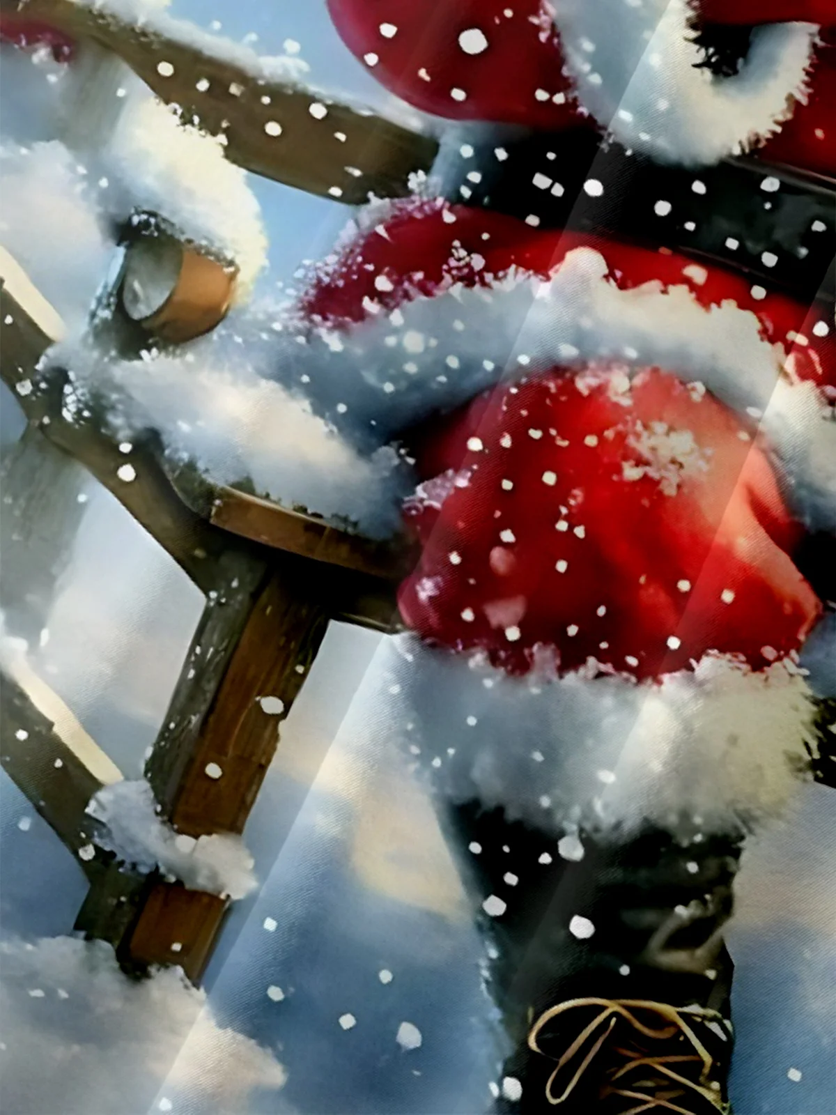 Moisture-wicking Christmas Santa Claus Chicken Chest Pocket Casual Shirt