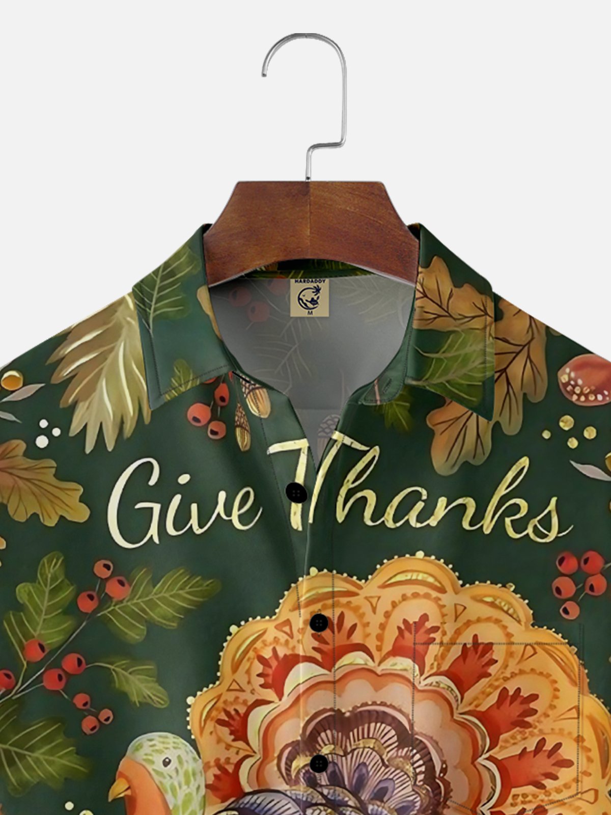 Moisture-wicking Thanksgiving Turkey Vintage Art Chest Pocket Casual Shirt