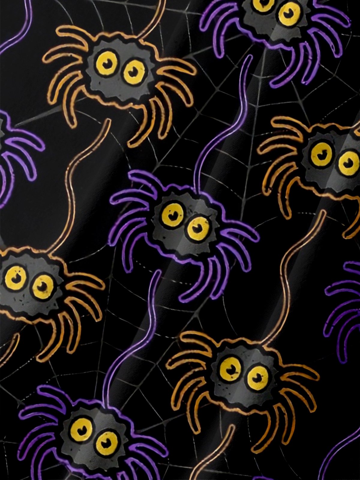 Moisture-wicking Halloween Spider Web Chest Pocket Casual Shirt
