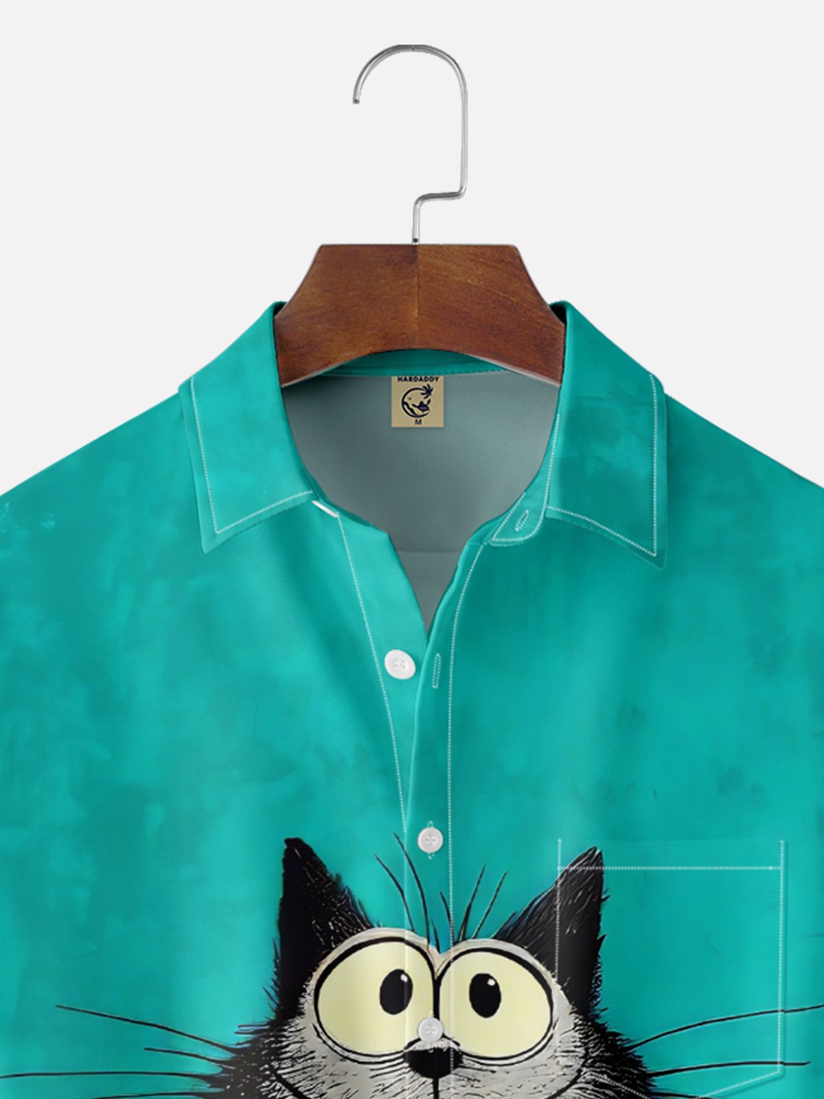 Moisture-wicking Cat Chest Pocket Casual Shirt