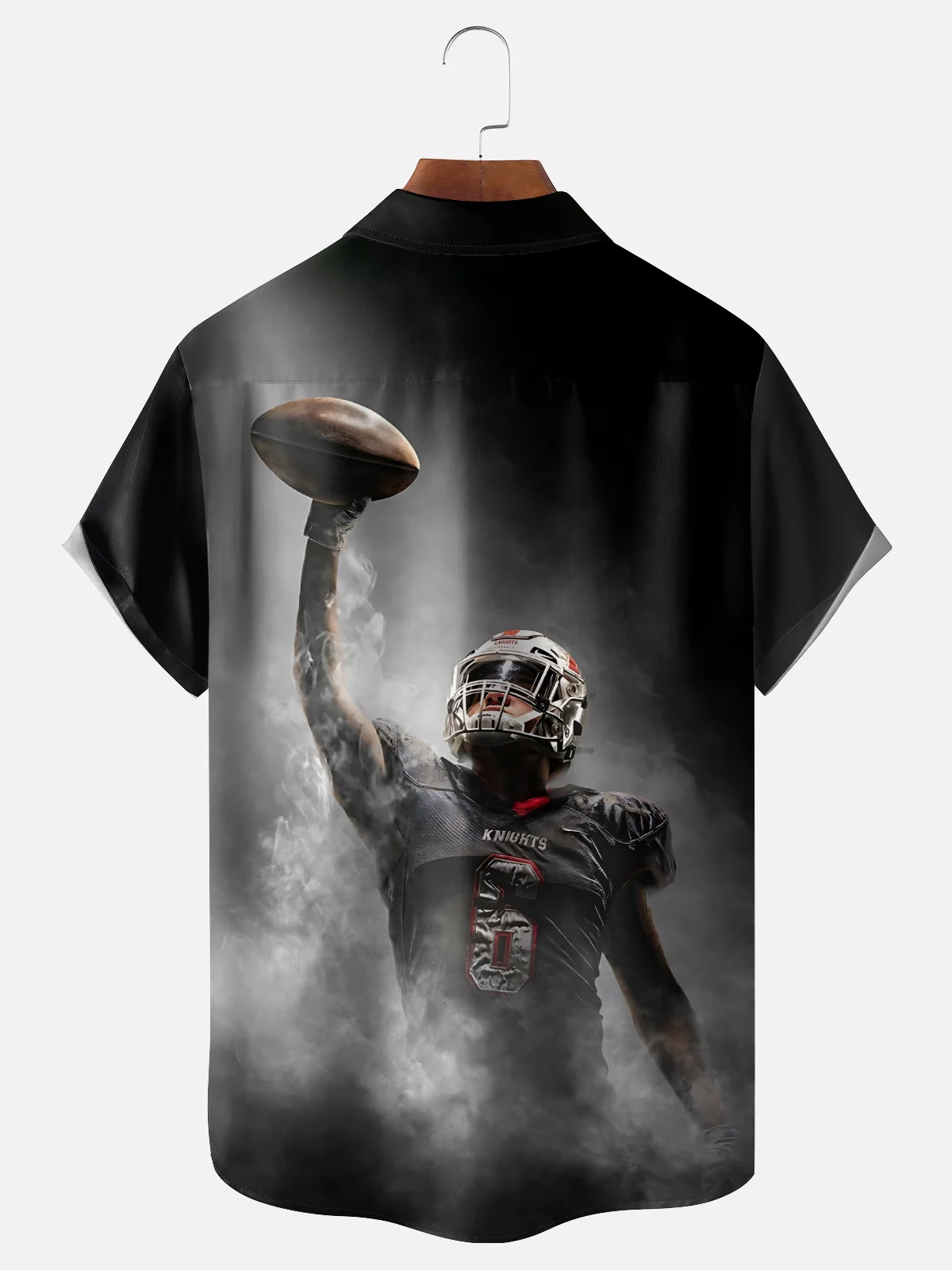 Moisture-wicking American Football Chest Pocket Casual Shirt