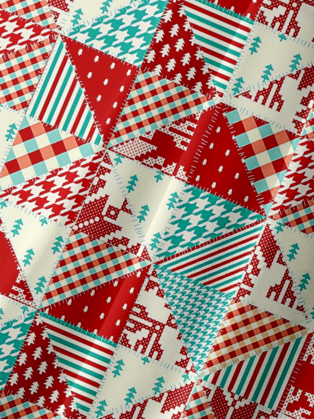Moisture Wicking Christmas Chest Pocket Hawaiian Shirt