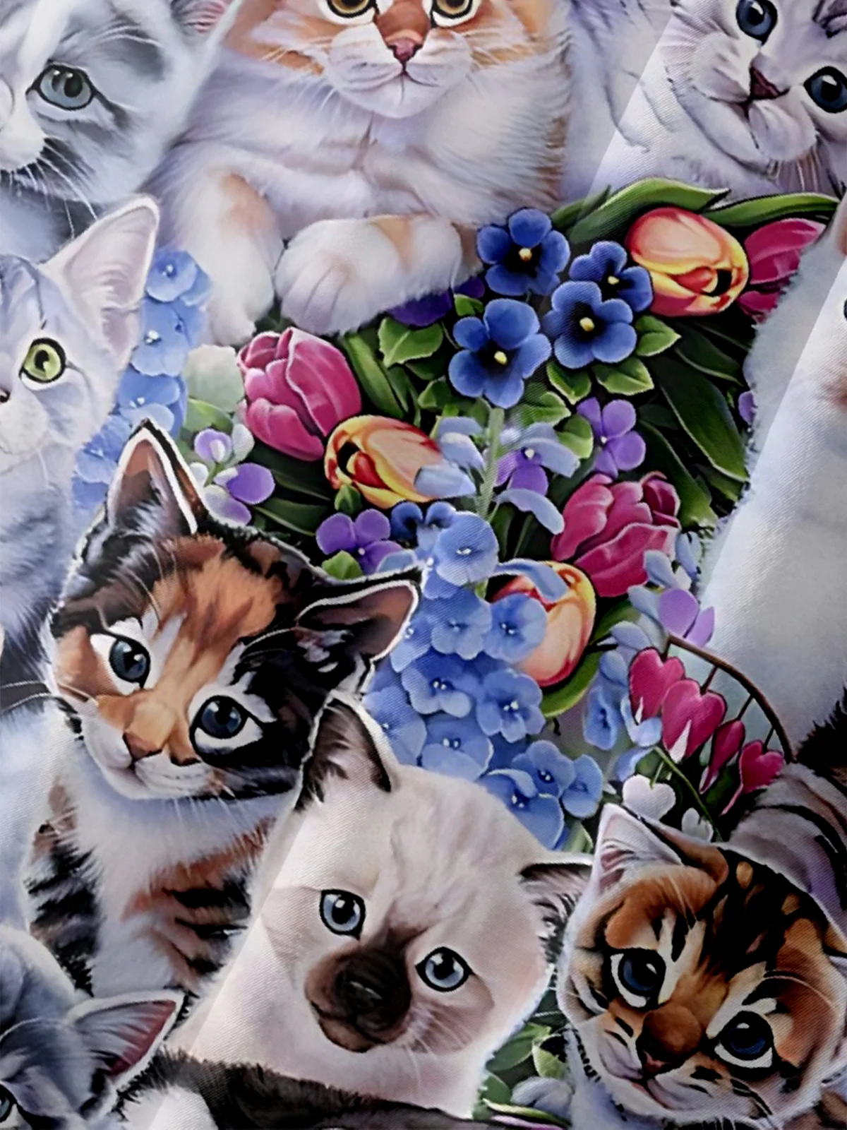 Moisture Wicking Floral Cat Chest Pocket Hawaiian Shirt