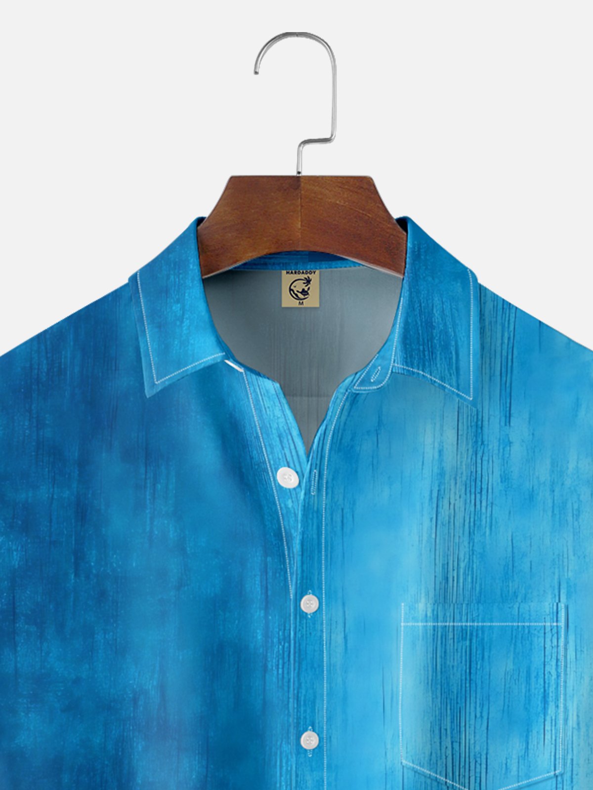 Moisture-wicking Gradient Color Chest Pocket Casual Shirt