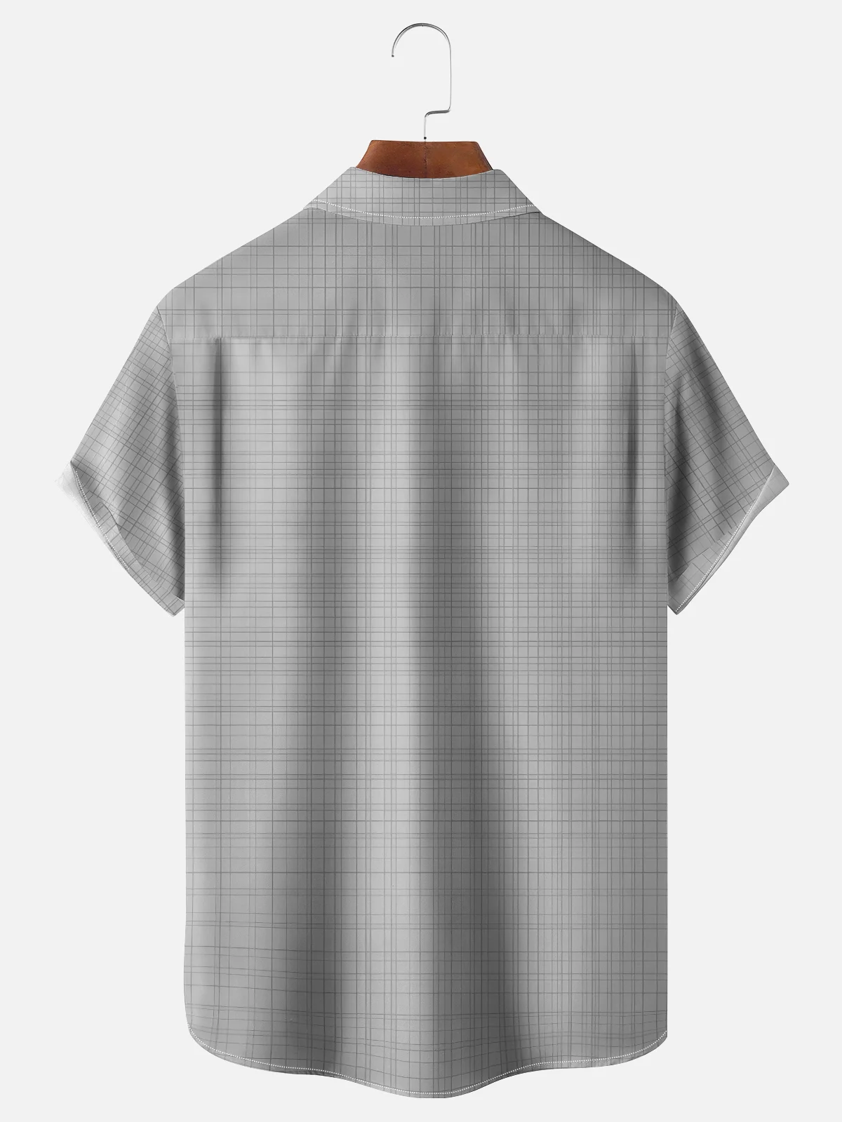 Moisture-wicking Geomatric Chest Pocket Bowling Shirt