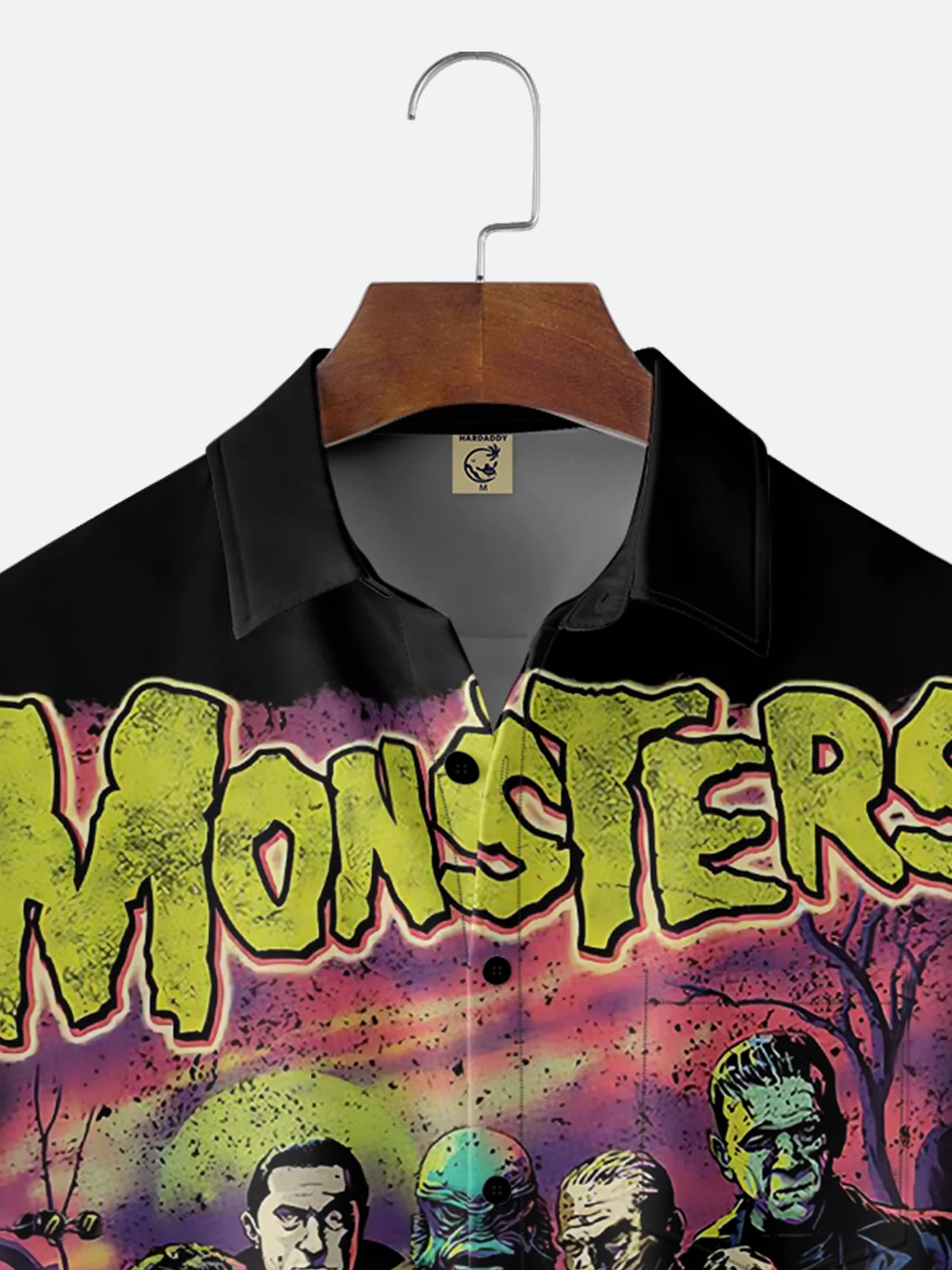 Moisture Wicking Halloween The Monster Chest Pocket Hawaiian Shirt