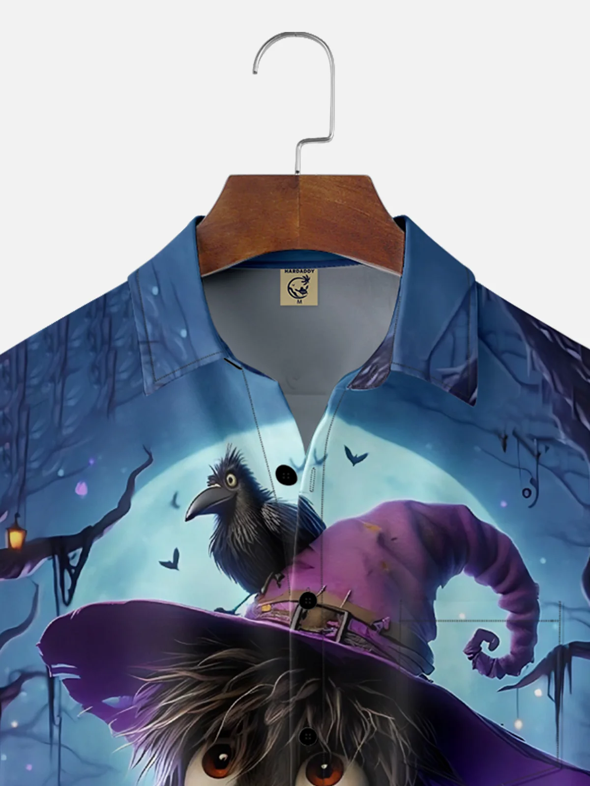 Moisture Wicking Halloween Wizard Donkey Chest Pocket Hawaiian Shirt