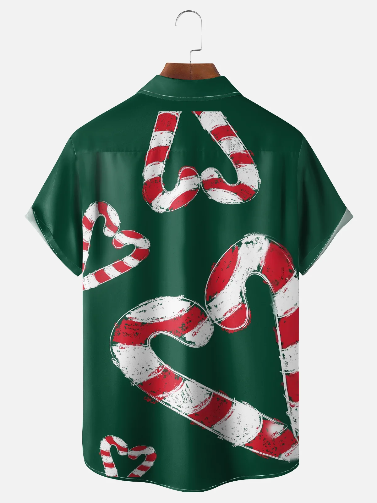 Moisture-wicking Christmas Candy Cane Fun Chest Pocket Casual Shirt