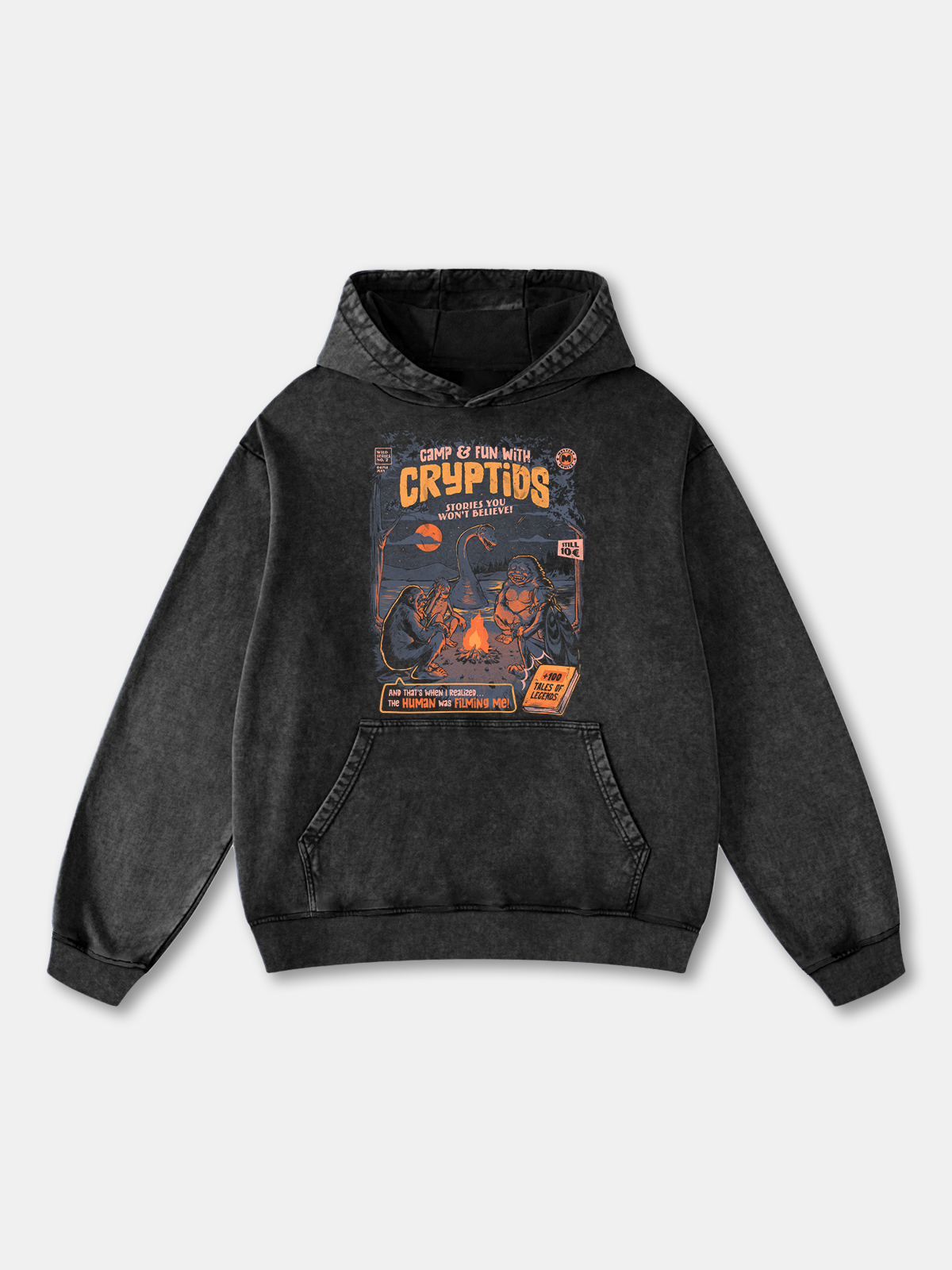 Hardaddy x Eduely Vintage Bigfoot Mothman Loch Ness Monster Poster Hoodie Sweatshirt