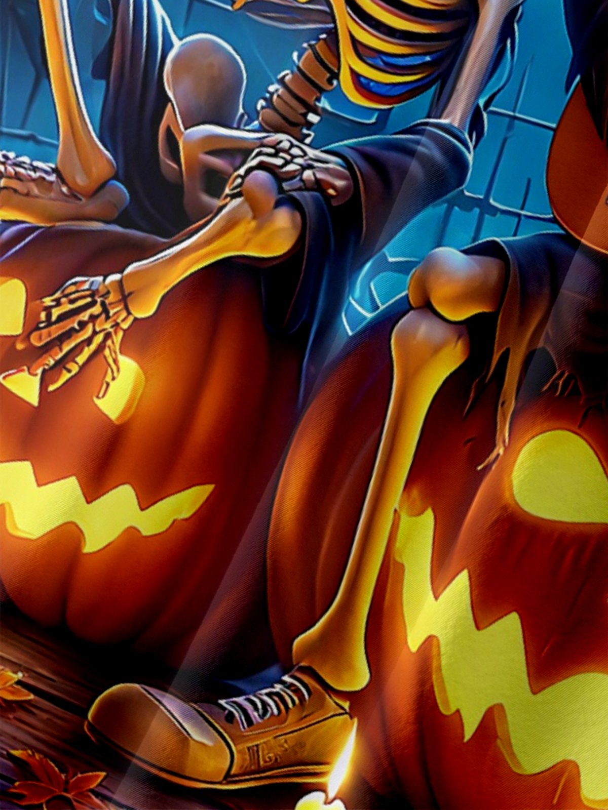 Moisture-wicking Halloween Fun Skull Pumpkin Chest Pocket Casual Shirt