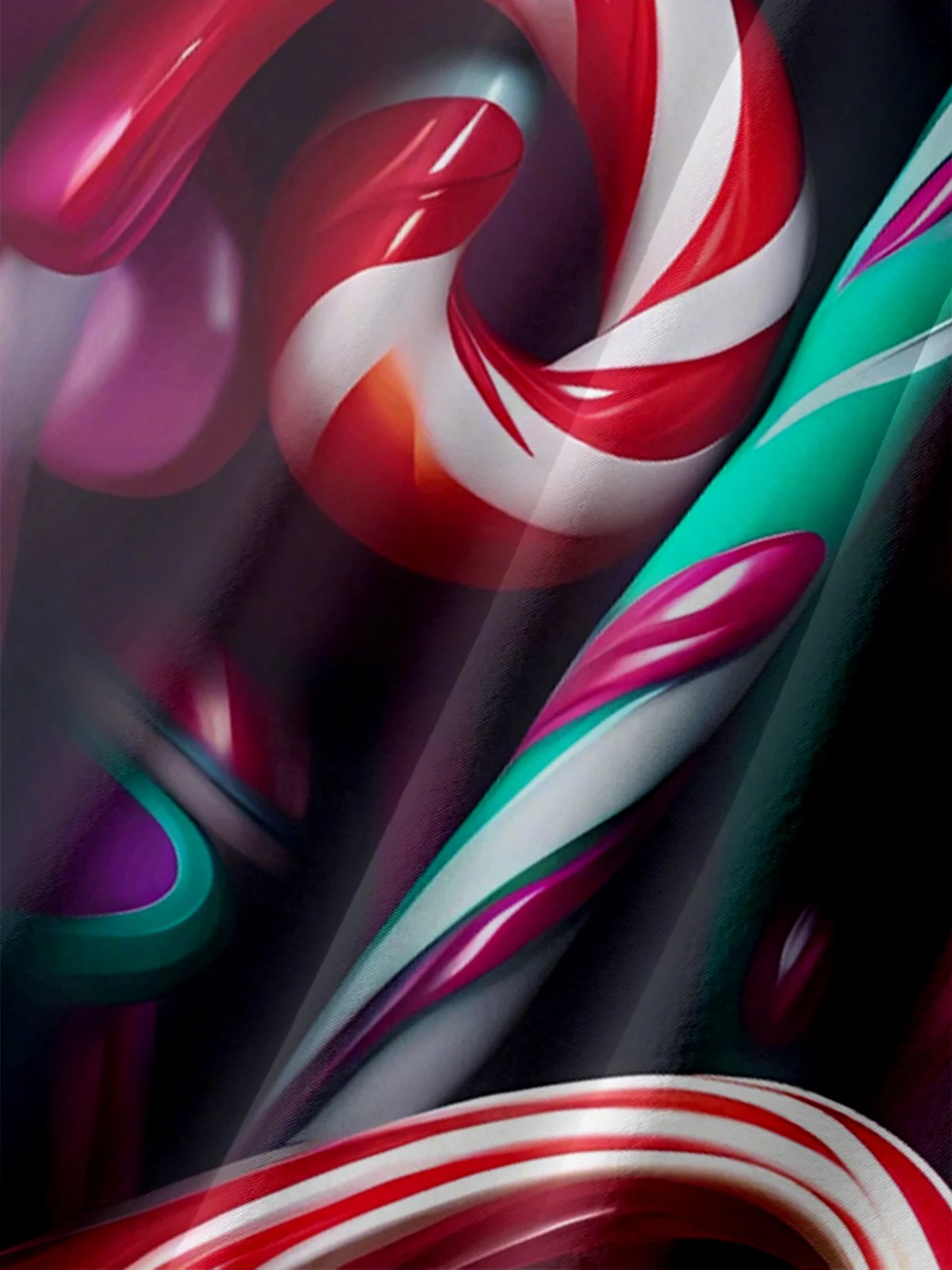 Moisture-wicking Christmas Candy Cane Art Fun Chest Pocket Casual Shirt