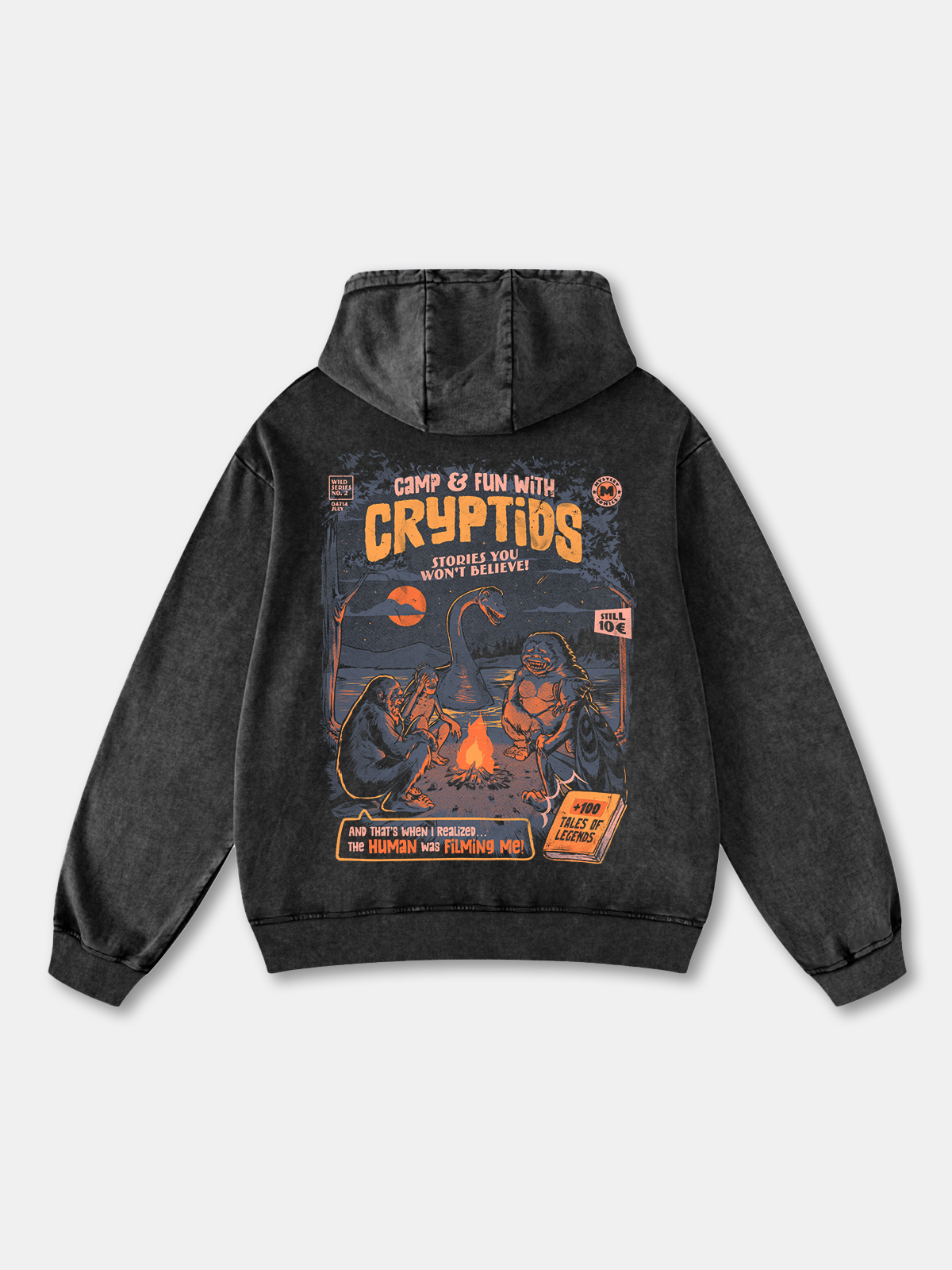 Hardaddy x Eduely Vintage Bigfoot Mothman Loch Ness Monster Poster Hoodie Sweatshirt