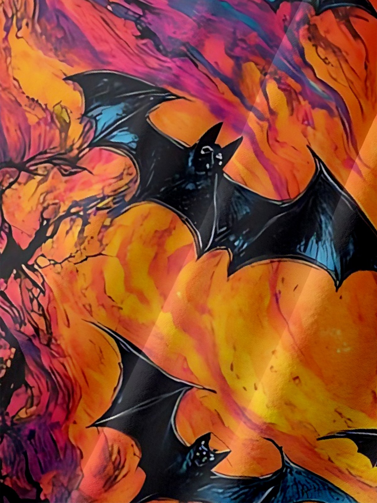 Moisture-wicking Halloween Funny Bat Chest Pocket Casual Shirt