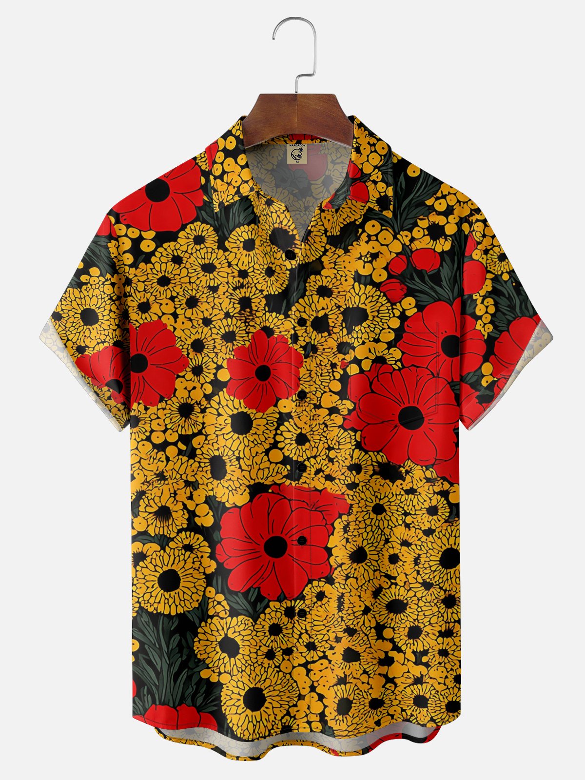 Hardaddy x Neika Moisture-wicking Botanical Pointillism Chest Pocket Casual Shirt