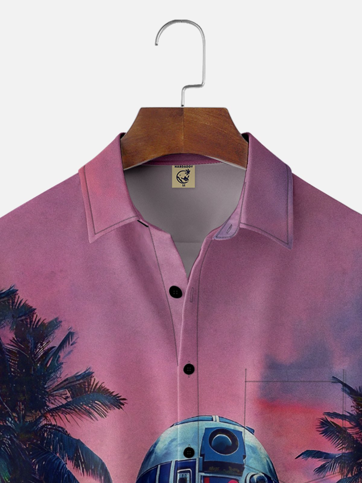 Moisture-Wicking Star Robot Coconut Tree Pocket Hawaiian Shirt