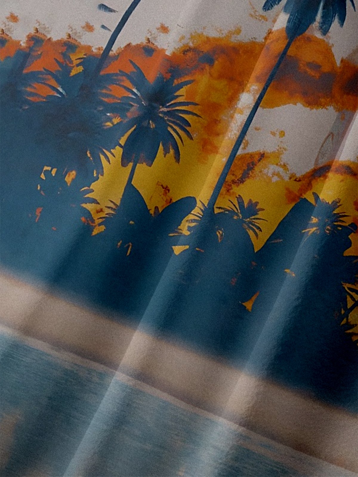 Moisture-Wicking Star Robot Coconut Tree Pocket Hawaiian Shirt