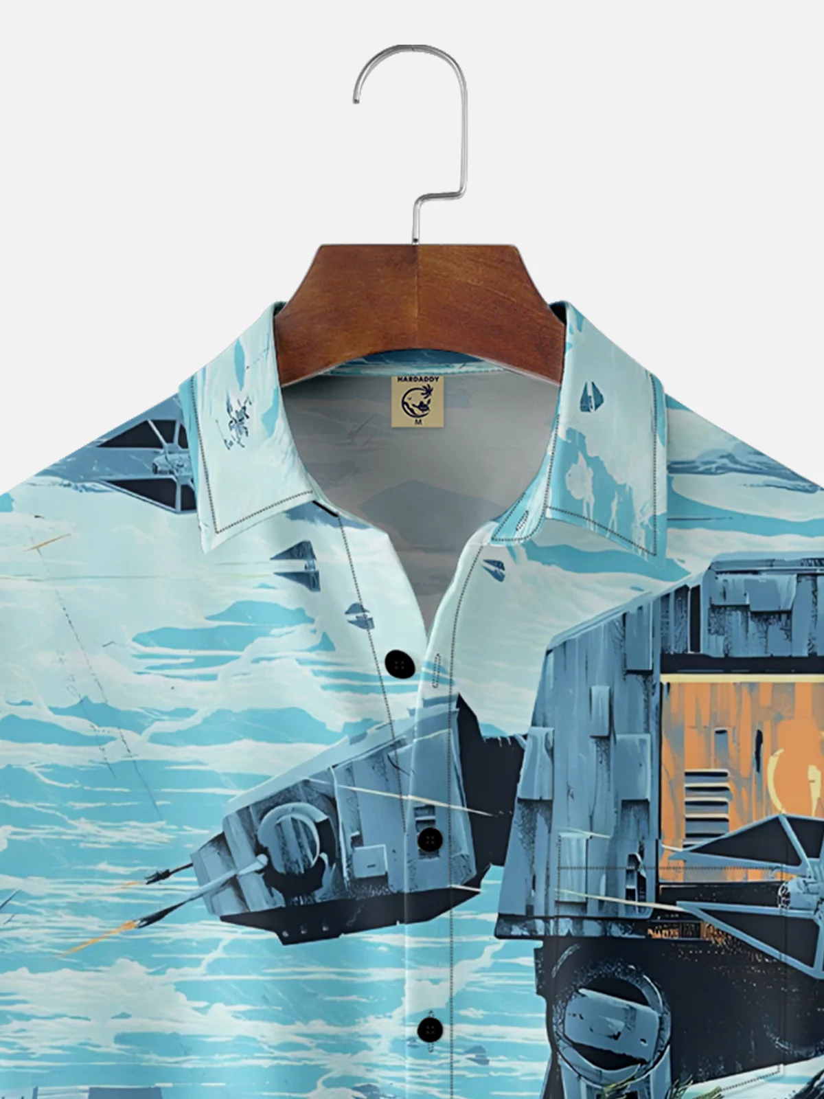 Moisture-Wicking Star Tropical Plant Chest Pocket Hawaiian Shirt