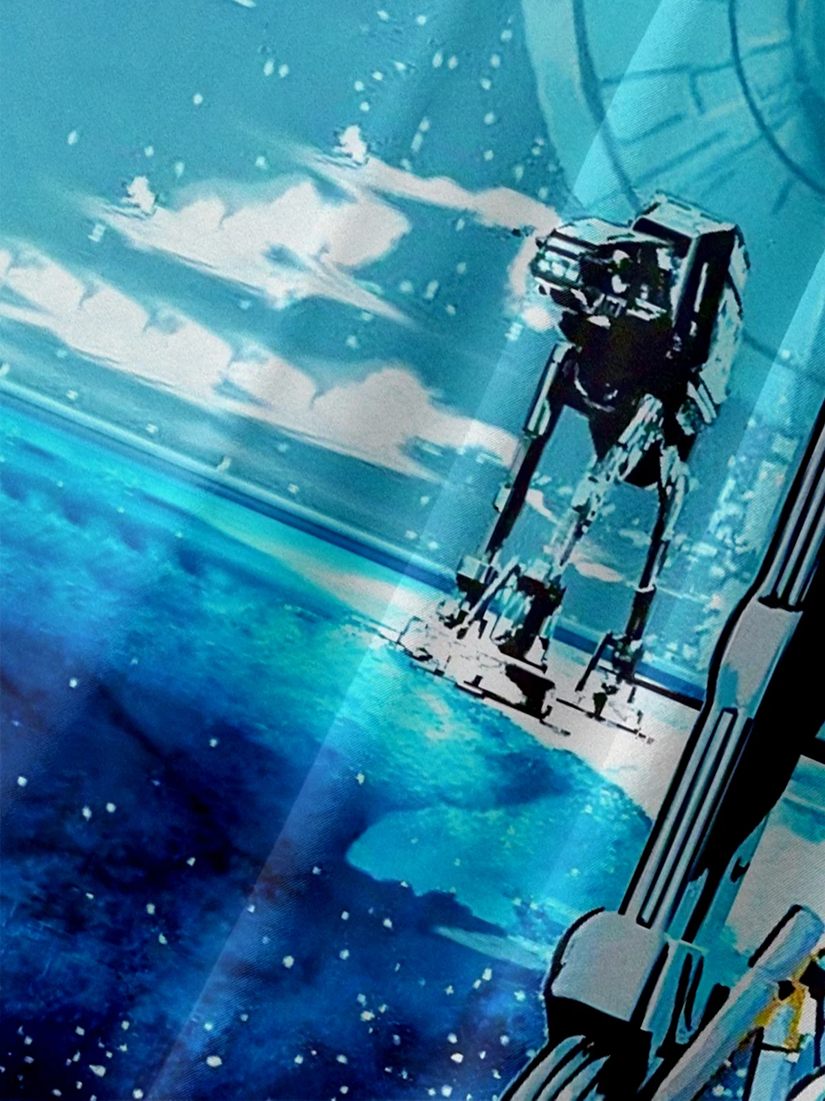 Moisture-Wicking Star Robot Pocket Hawaiian Shirt