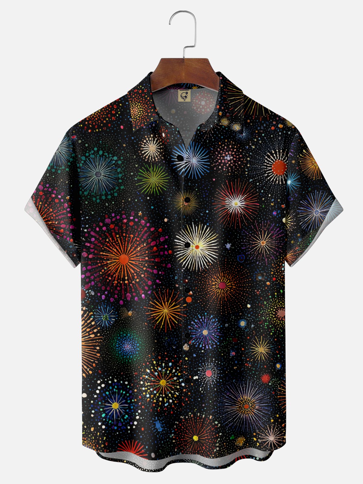 Hardaddy X Neika Moisture-wicking Fireworks Chest Pocket Hawaiian Shirt