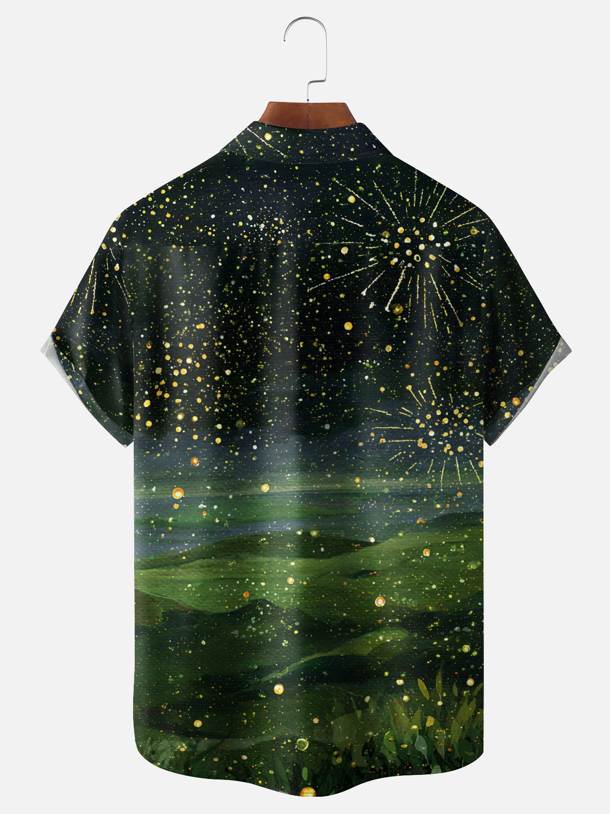Hardaddy X Neika Moisture-wicking Landscape Starry Night Chest Pocket Hawaiian Shirt
