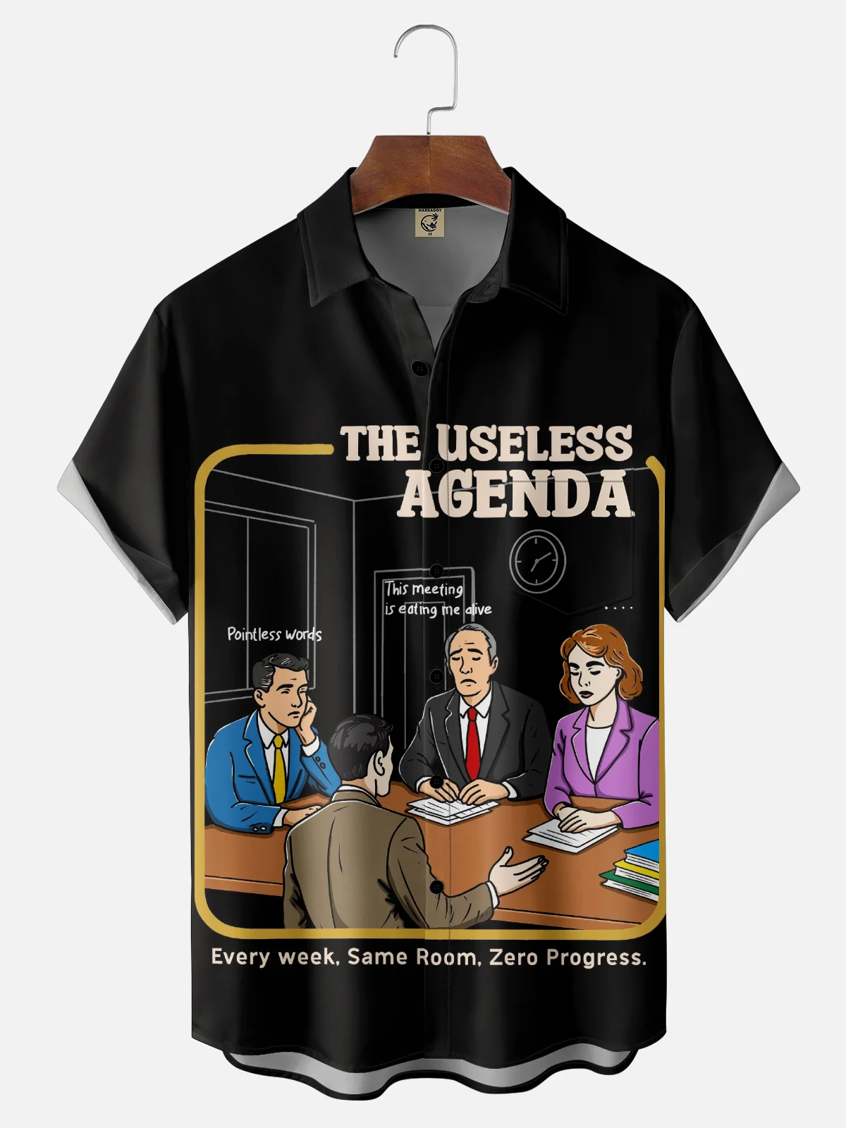 Hardaddy X Kimprut Imut Moisture-wicking Useless Agenda Chest Pocket Resort Shirt